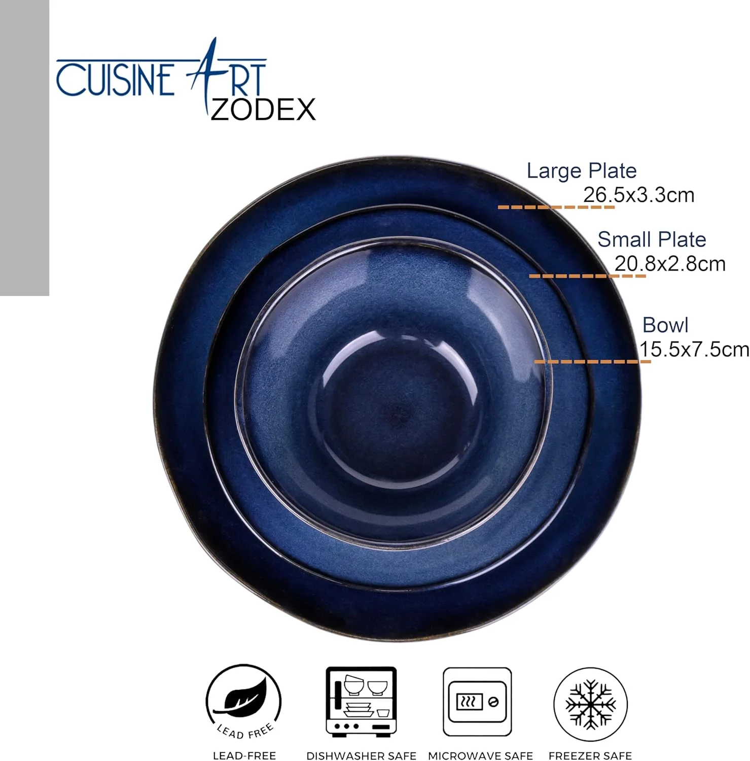 ست غذاخوری ۱۲ پارچه Cuisine Art ZODEX - ست ظروف سنگی شیک برای ۴ نفر - شامل ۴ بشقاب بزرگ (قطر ۲۶.۵ سانتی متر x ارتفاع ۳.۳ سانتی متر)، ۴ بشقاب کوچک (قطر ۲۰.۸ سانتی متر x ارتفاع ۲.۸ سانتی متر) و ۴ کاسه (قطر ۱۵.۵ سانتی متر x ارتفاع ۷.۵ سانتی متر) ست غذاخوری ۱۲ پارچه Cuisine Art ZODEX - ست ظروف سنگی شیک برای ۴ نفر - شامل ۴ بشقاب بزرگ (قطر ۲۶.۵ سانتی متر x ارتفاع ۳.۳ سانتی متر)، ۴ بشقاب کوچک (قطر ۲۰.۸ سانتی متر x ارتفاع ۲.۸ سانتی متر) و ۴ کاسه (قطر ۱۵.۵ سانتی متر x ارتفاع ۷.۵ سانتی متر)
