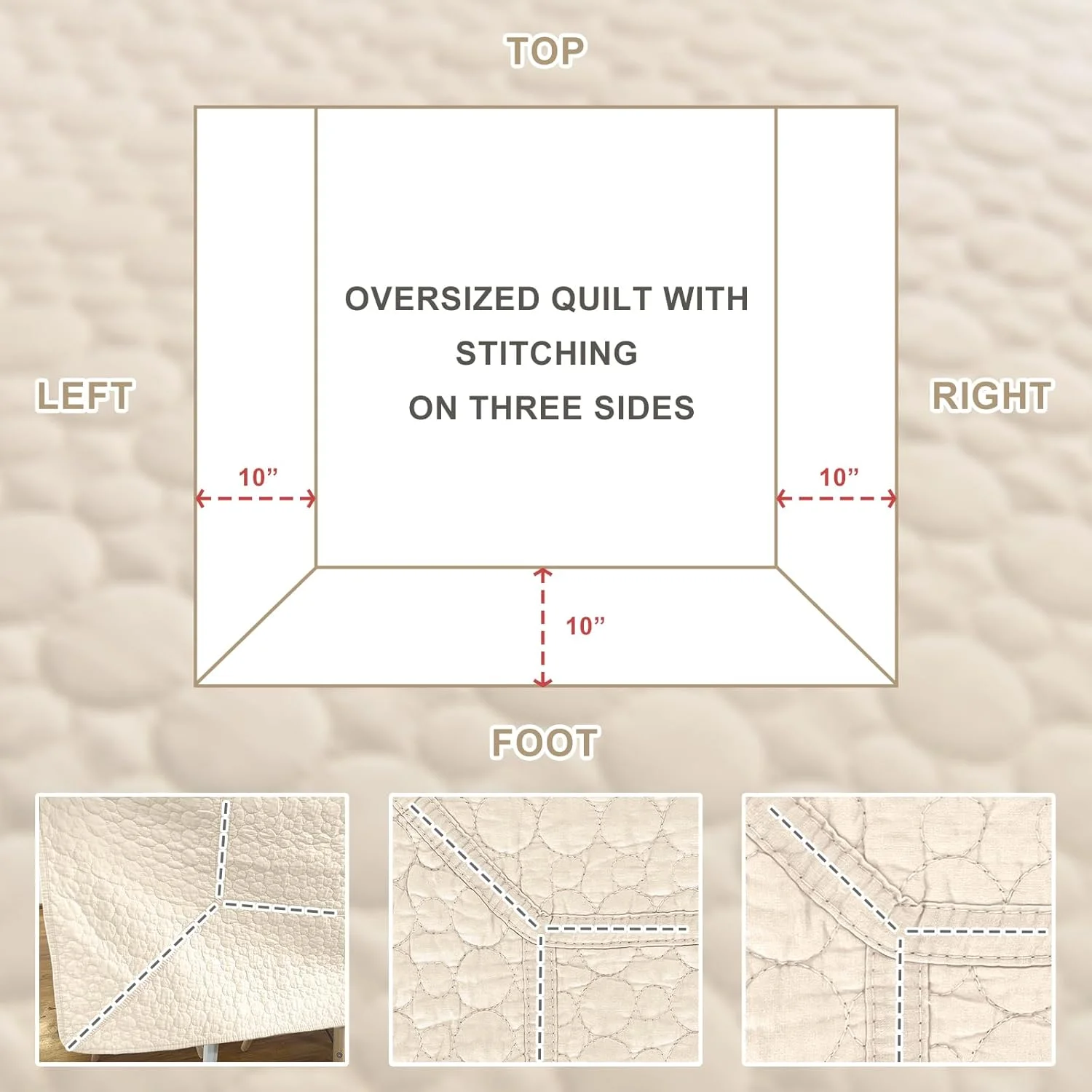 لحاف بزرگ سایز کوئین Sanracie، 259*299 سانتیمتر، روتختی پنبهای 100%، لحاف سبک وزن به رنگ گندمی، بسیار بزرگ، ست 3 تکه با طرح دوخت دایرهای، روتختی کوئین، لحاف ابری نرم و راحت مناسب تمام فصول لحاف بزرگ سایز کوئین Sanracie، 259*299 سانتیمتر، روتختی پنبهای 100%، لحاف سبک وزن به رنگ گندمی، بسیار بزرگ، ست 3 تکه با طرح دوخت دایرهای، روتختی کوئین، لحاف ابری نرم و راحت مناسب تمام فصول