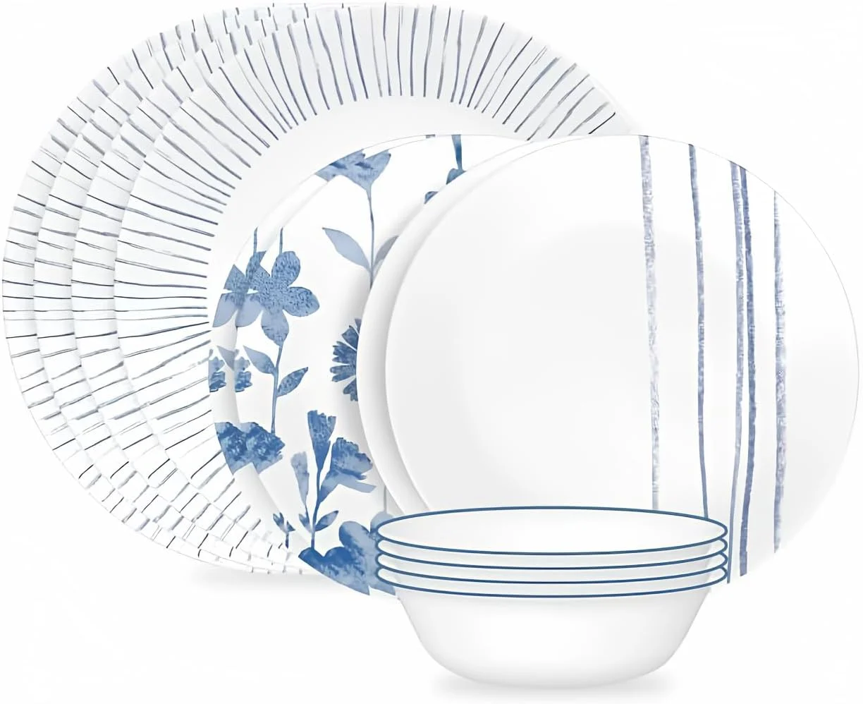 سرویس غذاخوری 12 پارچه Corelle® Botanical Stripes، مناسب برای 4 نفر