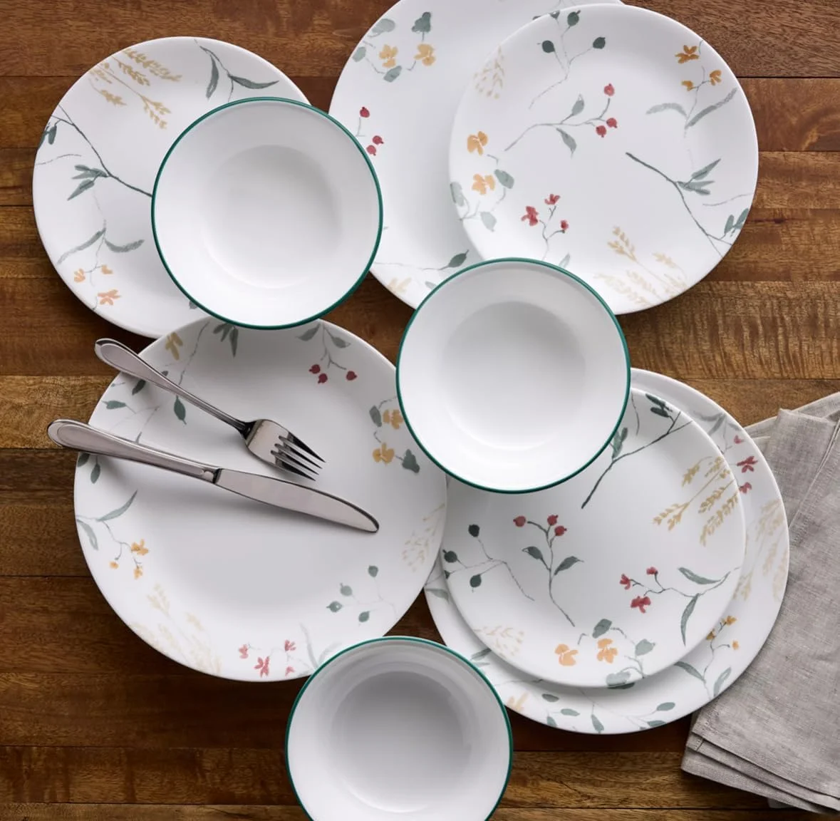 سرویس غذاخوری 12 پارچه Corelle Vitrelle Signature طرح Wildflower Scatter