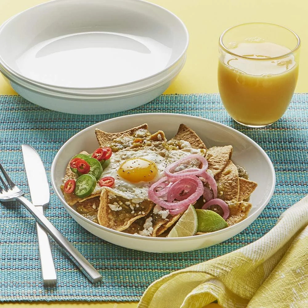 کاسه های ورسا کورل، مناسب برای پاستا، سالاد و موارد دیگر، سرویس 4 نفره، بادوام و سازگار با محیط زیست، 30 اونسی، ست کاسه های فشرده، قابل استفاده در مایکروویو و ماشین ظرفشویی، سفید