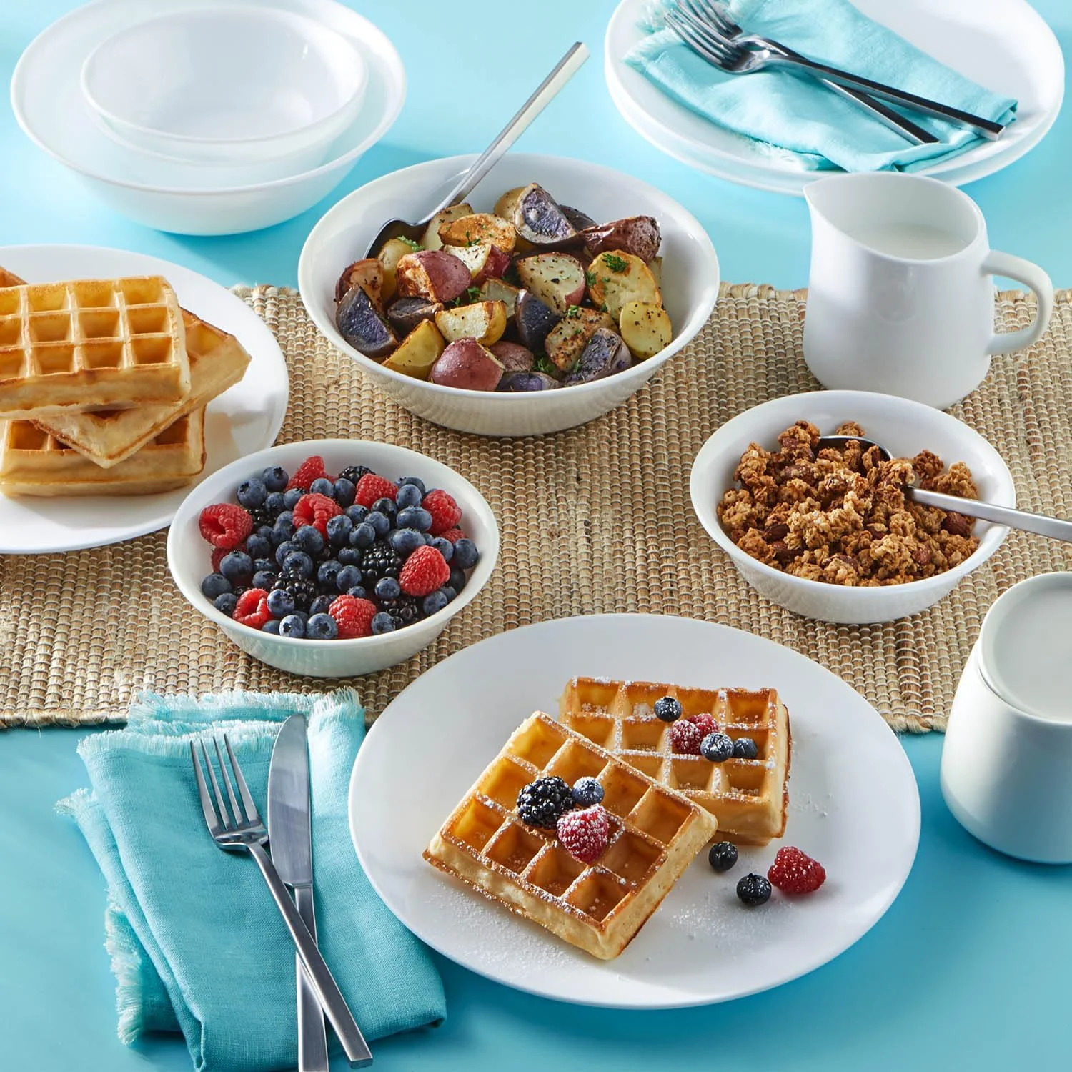 سرویس غذاخوری ۲۱ پارچه کورل مدل Winter Frost White