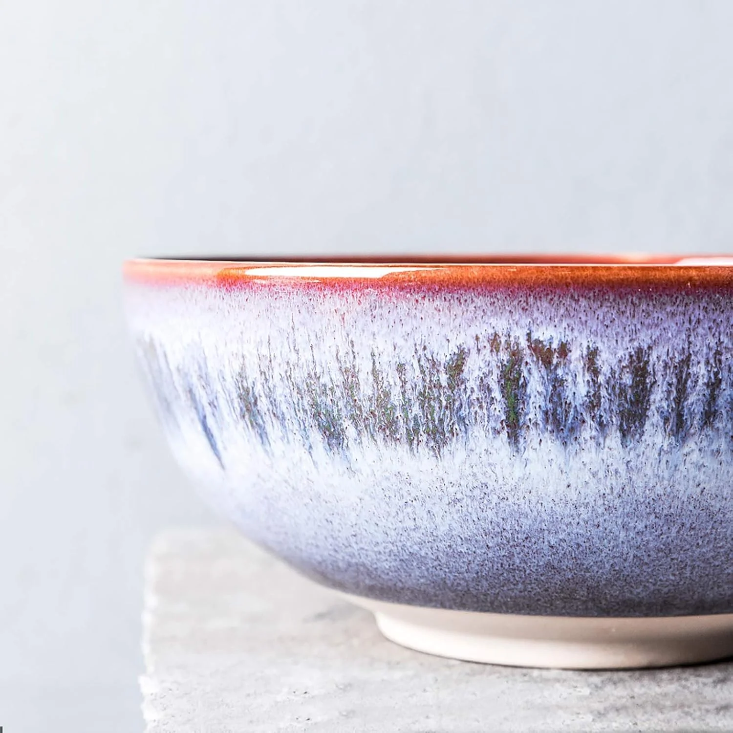 ست ظروف غذاخوری سرامیکی 17 پارچه ای، ست ترکیبی ظروف شام چینی | کاسه های سالاد با لعاب گرادیان آبی و ست بشقاب استیک برای هدایای عروسی و رستوران های خاص