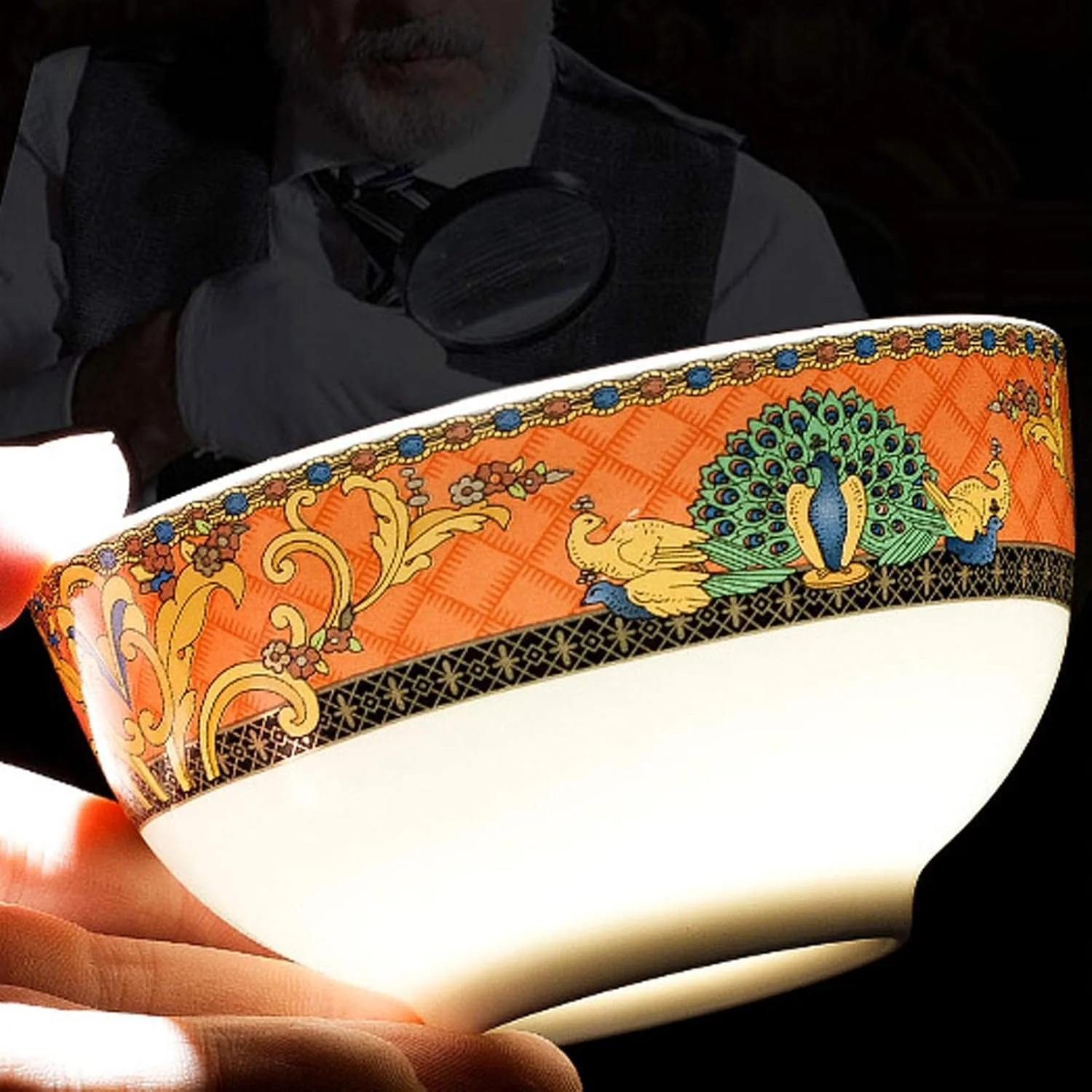 سرویس غذاخوری شیک، ست ظروف سرامیکی، ست ظروف چینی استخوانی 48 تکه با طرح طاووس، ست ظروف غذاخوری چینی درجه یک با قابلمه سوپ و کاسه غلات