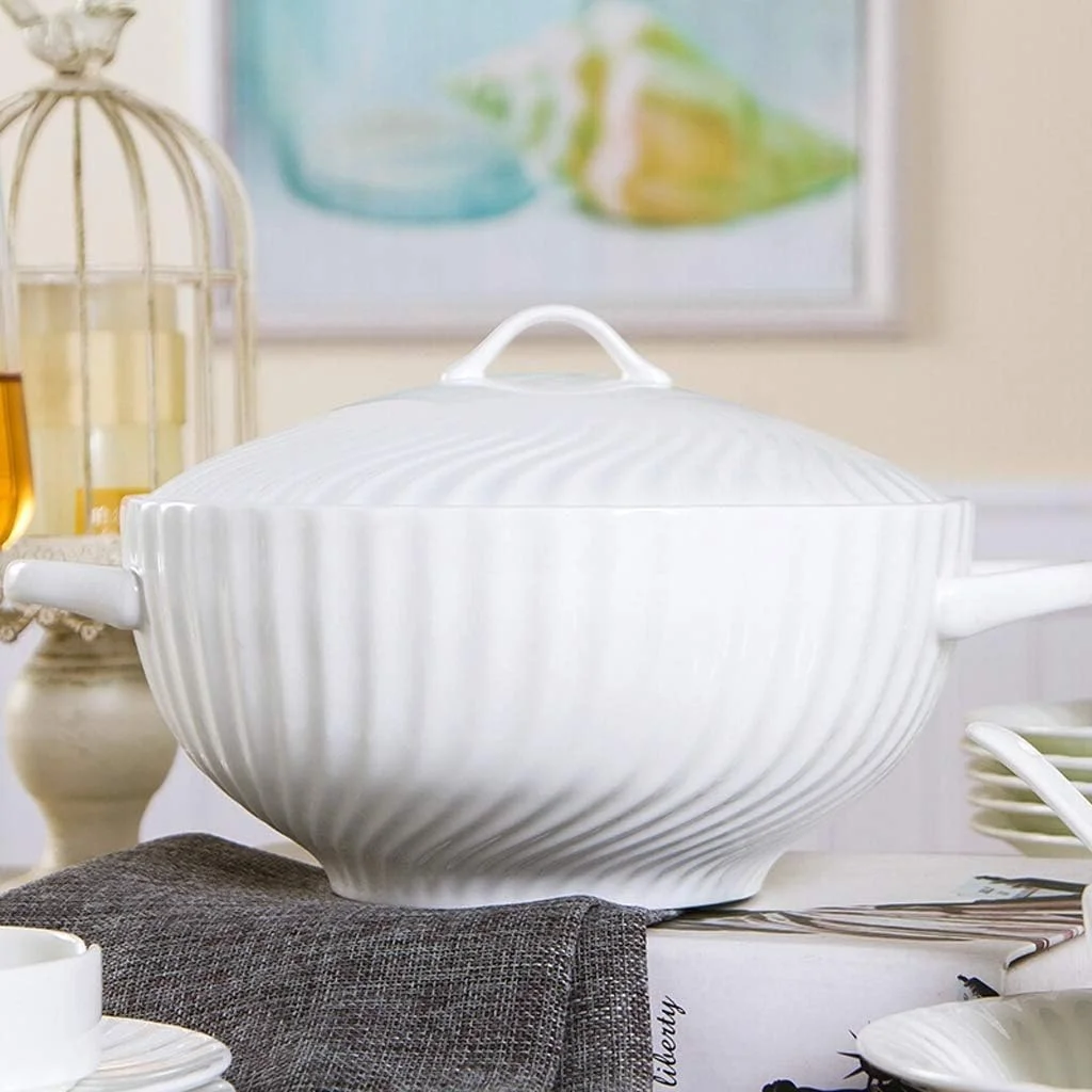 سرویس ظروف غذاخوری سرامیکی 56 تکه، کاسه/قابلمه/بشقاب/قاشق | ست های غذاخوری، ست ترکیبی چینی برجسته