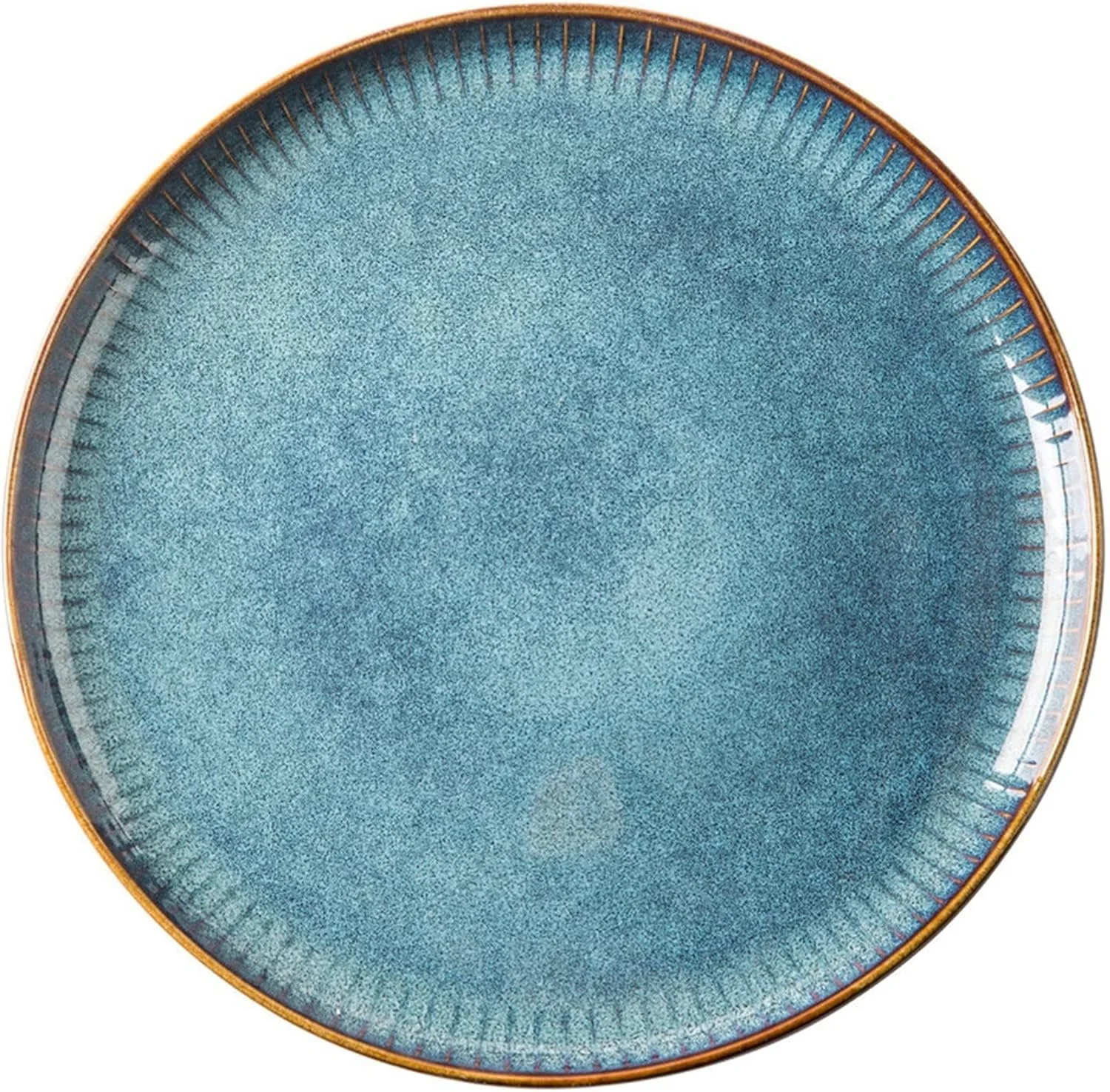 ست بشقاب های سرامیکی به سبک نوردیک آبی، شامل بشقاب برنج، کاسه سالاد، ظرف سوپ، ظروف دسر، ظروف آشپزخانه