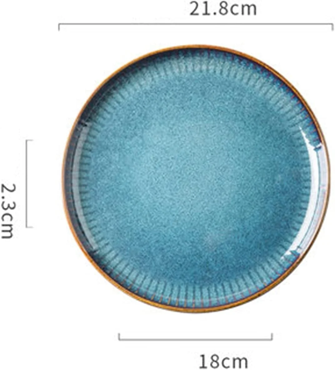 ست بشقاب های سرامیکی به سبک نوردیک آبی، شامل بشقاب برنج، کاسه سالاد، ظرف سوپ، ظروف دسر، ظروف آشپزخانه