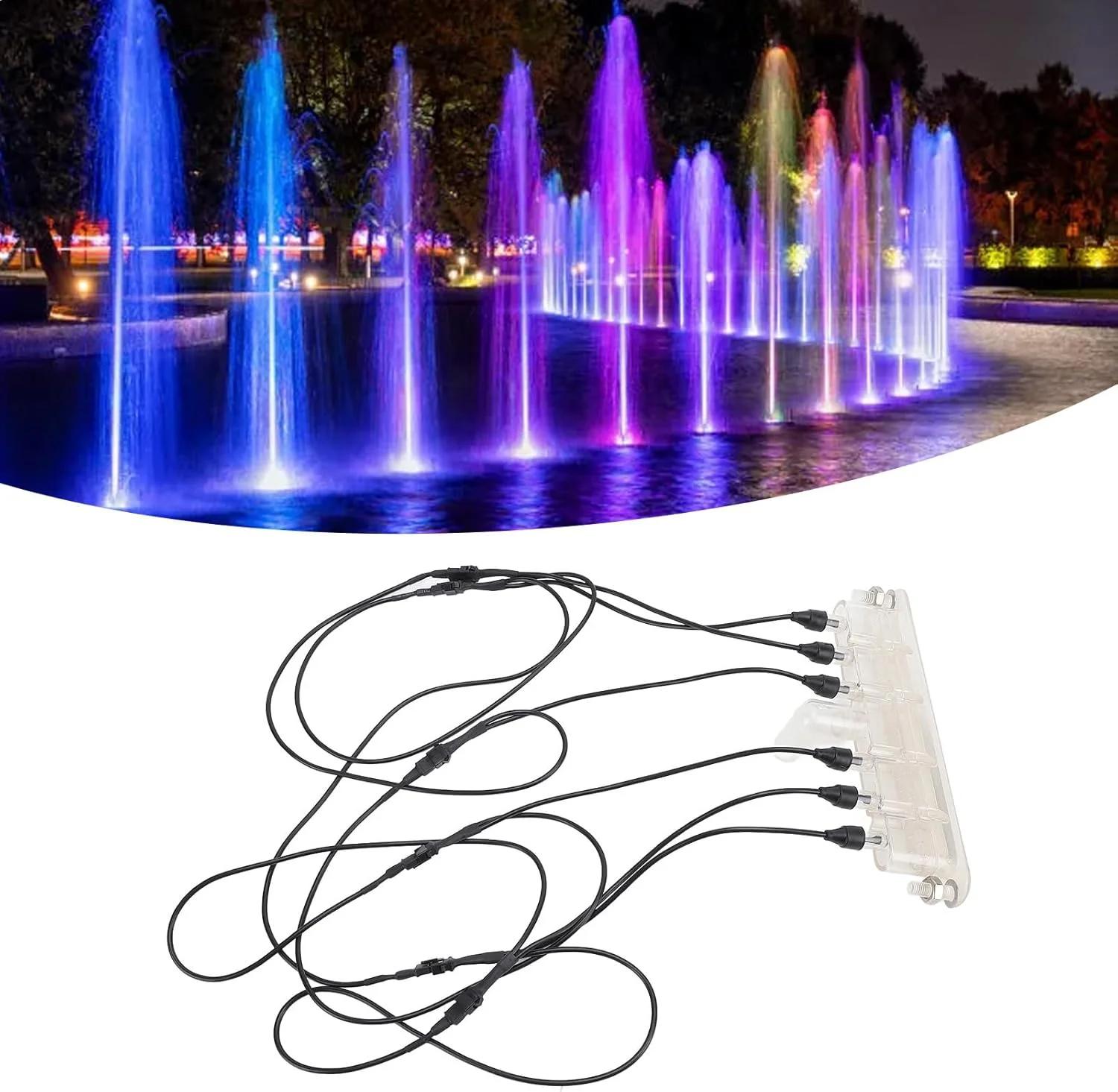 نازل پرده آب آبشاری ال ای دی RGB دوازده ولت Sunisfa برای استخر و حوض ماهی