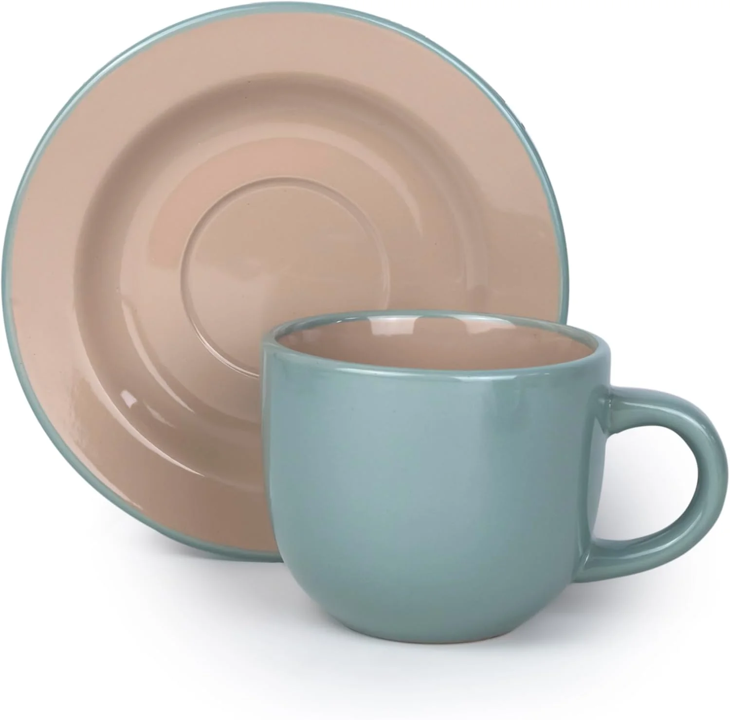 ست فنجان و نعلبکی کم عمق چینی استخوانی طرح مویر 4 تکه 220 میلی لیتر - دو عدد | ظروف غذاخوری آشپزخانه، سرامیک، ظروف سنگی