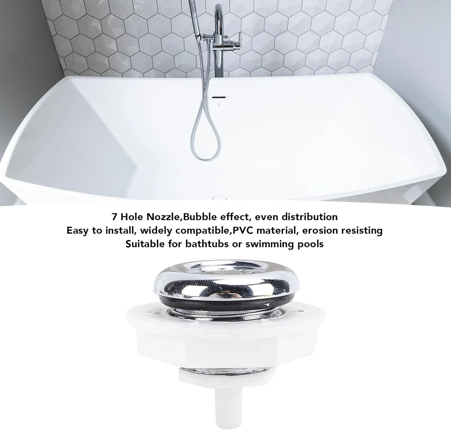 نازل جت آب اسپا 7 سوراخه Cryfokt، جایگزین نازل وان حمام، چشمه آب گرم، استخر شنا، لوازم جانبی حمام برای ماساژ اسپا نازل جت آب اسپا 7 سوراخه Cryfokt، جایگزین نازل وان حمام، چشمه آب گرم، استخر شنا، لوازم جانبی حمام برای ماساژ اسپا