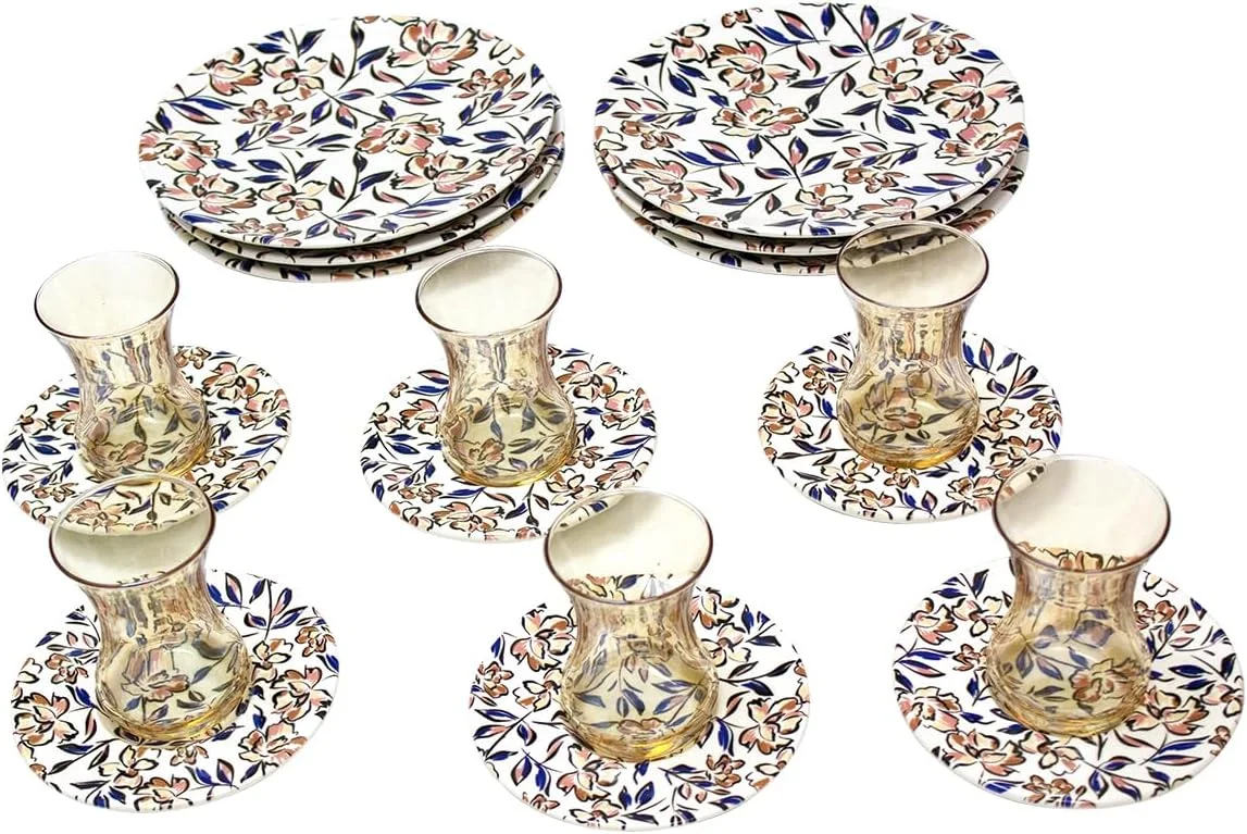 سرویس چای خوری 18 پارچه фарфор BLACKSTONE Herencia با بشقاب جانبی، شامل 6 فنجان چای | 6 نعلبکی | 6 بشقاب جانبی، ساخت ترکیه (1205) سرویس چای خوری 18 پارچه фарфор BLACKSTONE Herencia با بشقاب جانبی، شامل 6 فنجان چای | 6 نعلبکی | 6 بشقاب جانبی، ساخت ترکیه (1205)
