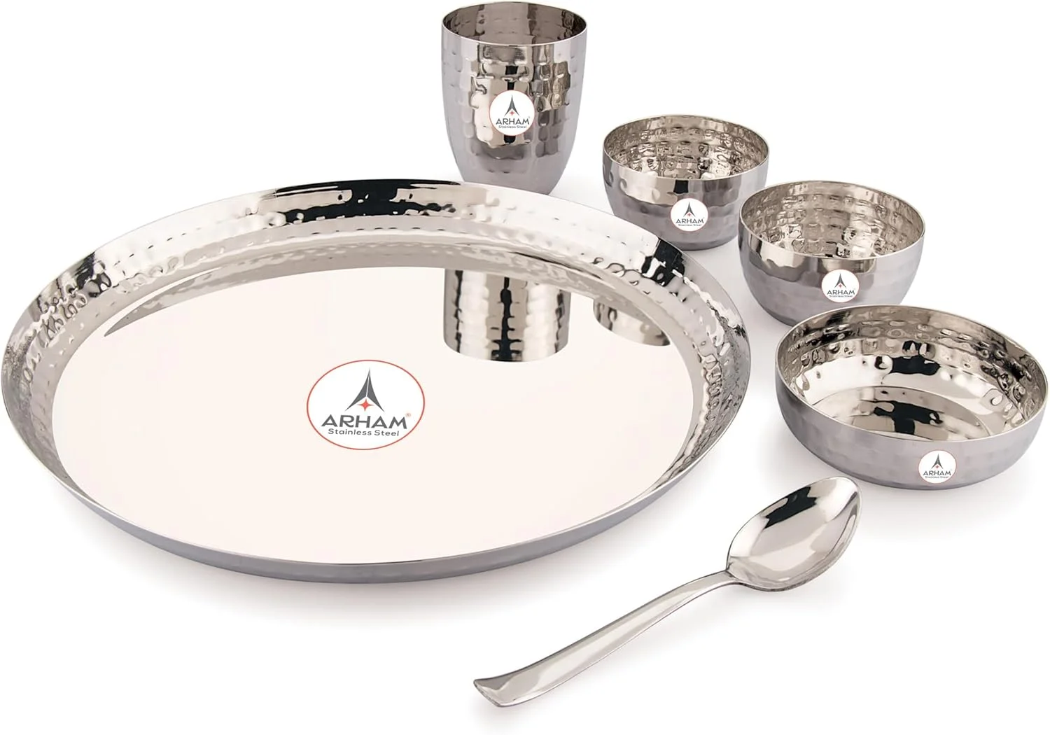 ست غذاخوری استیل آرهام | 6 پارچه (1 ست) | ست غذاخوری ممتاز برای هدیه | ظروف غذاخوری چکش کاری شده | بادوام و سنگین وزن | درجه مواد غذایی، ضد زنگ، قابل شستشو در ماشین ظرفشویی، قوی و ماندگار ست غذاخوری استیل آرهام | 6 پارچه (1 ست) | ست غذاخوری ممتاز برای هدیه | ظروف غذاخوری چکش کاری شده | بادوام و سنگین وزن | درجه مواد غذایی، ضد زنگ، قابل شستشو در ماشین ظرفشویی، قوی و ماندگار