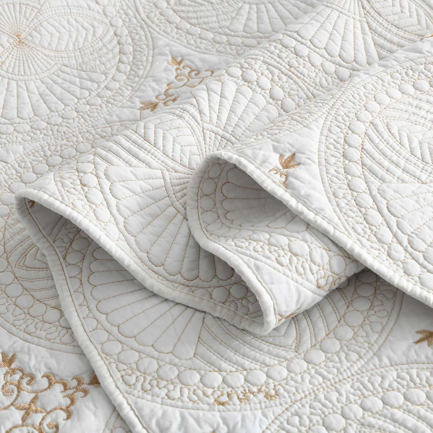 ست لحاف کالیفرنیا کینگ سایز Boryard - رو تختی نرم و گرم 100% پنبه ای برجسته (281x269 سانتی متر) به همراه 2 عدد روبالشی (51x91 سانتی متر) مناسب برای تمام فصول، سفید ست لحاف کالیفرنیا کینگ سایز Boryard - رو تختی نرم و گرم 100% پنبه ای برجسته (281x269 سانتی متر) به همراه 2 عدد روبالشی (51x91 سانتی متر) مناسب برای تمام فصول، سفید