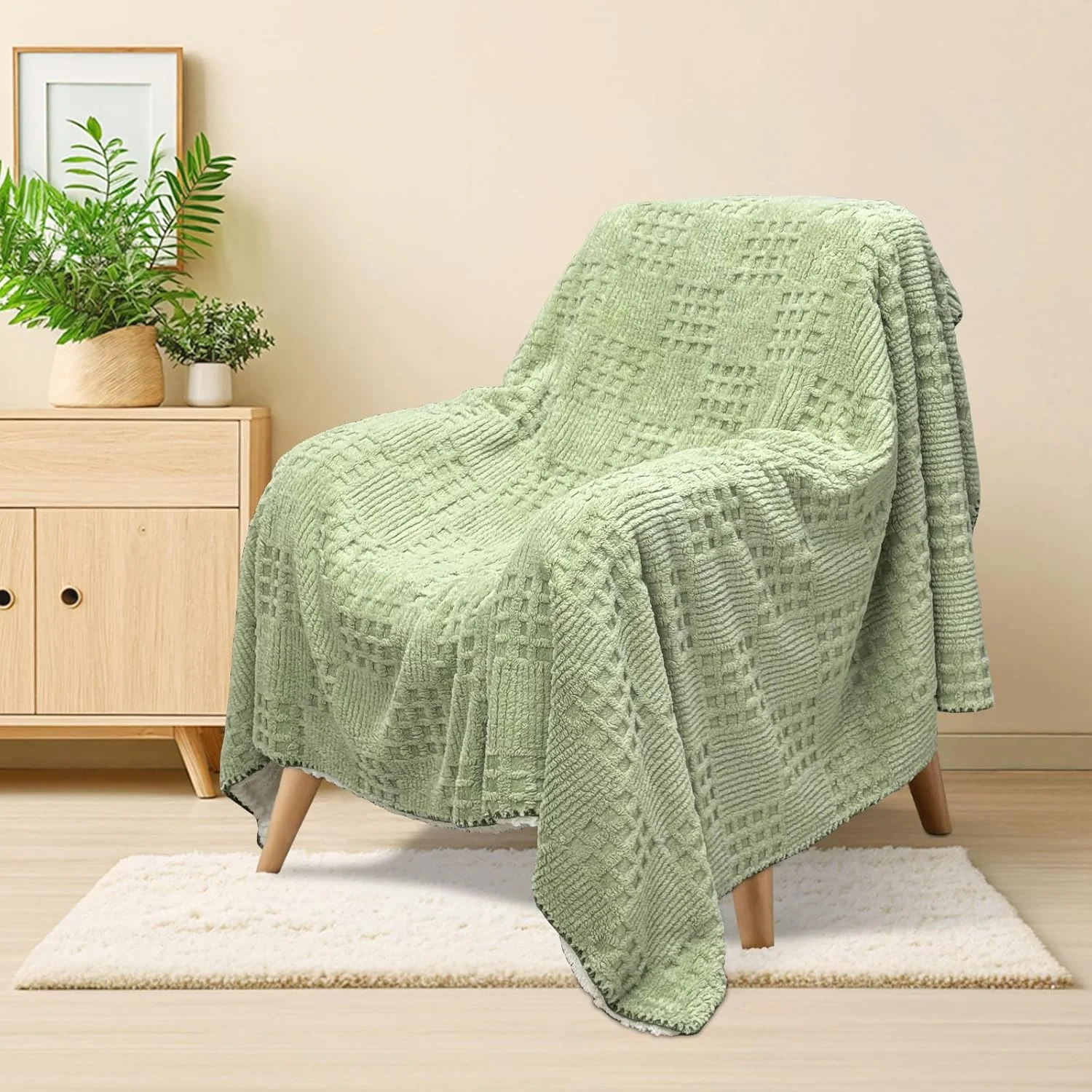 پتوی نوازشگر 150 x 200 سانتی متر، پتوی کرکی، روتختی نرم وافل پیک، پتوی نوازشگر مقاوم در برابر چروک و تنفس پذیر، رو تختی برای تخت مبل، 100% پلی استر 400 گرم بر متر مربع (سبز، 150 x 200 سانتی متر) پتوی نوازشگر 150 x 200 سانتی متر، پتوی کرکی، روتختی نرم وافل پیک، پتوی نوازشگر مقاوم در برابر چروک و تنفس پذیر، رو تختی برای تخت مبل، 100% پلی استر 400 گرم بر متر مربع (سبز، 150 x 200 سانتی متر)