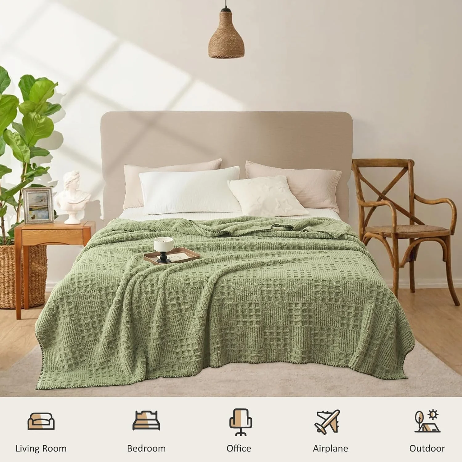 پتوی نوازشگر 150 x 200 سانتی متر، پتوی کرکی، روتختی نرم وافل پیک، پتوی نوازشگر مقاوم در برابر چروک و تنفس پذیر، رو تختی برای تخت مبل، 100% پلی استر 400 گرم بر متر مربع (سبز، 150 x 200 سانتی متر) پتوی نوازشگر 150 x 200 سانتی متر، پتوی کرکی، روتختی نرم وافل پیک، پتوی نوازشگر مقاوم در برابر چروک و تنفس پذیر، رو تختی برای تخت مبل، 100% پلی استر 400 گرم بر متر مربع (سبز، 150 x 200 سانتی متر)