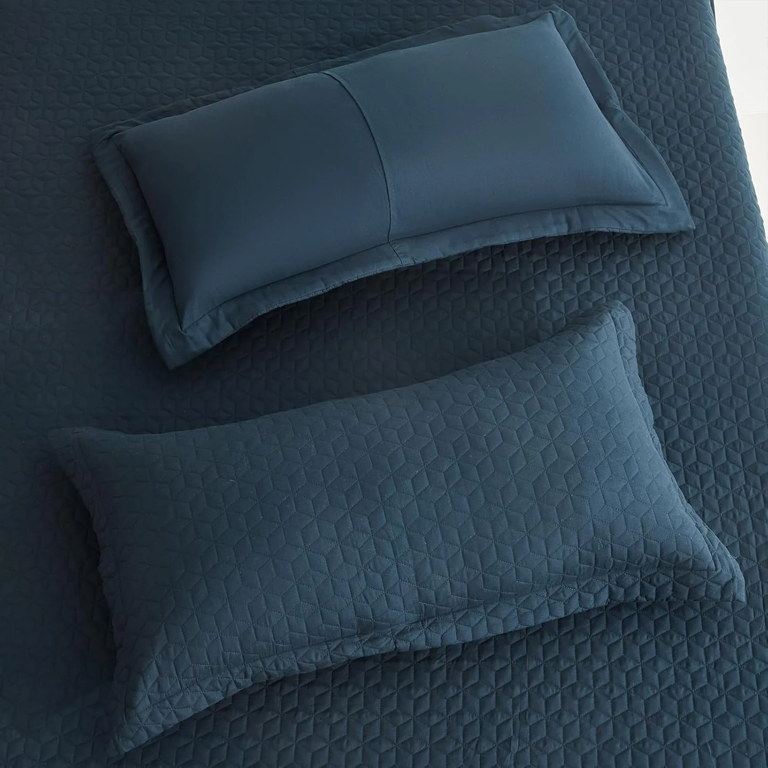 روتختی کینگ سایز بزرگ Blythease سرمه ای 325x305 فوق العاده عریض، طراحی مدرن و معاصر، روکش سبک وزن، دو رو، 5 تکه، 100% میکروفایبر، کینگ/کال کینگ، سرمه ای