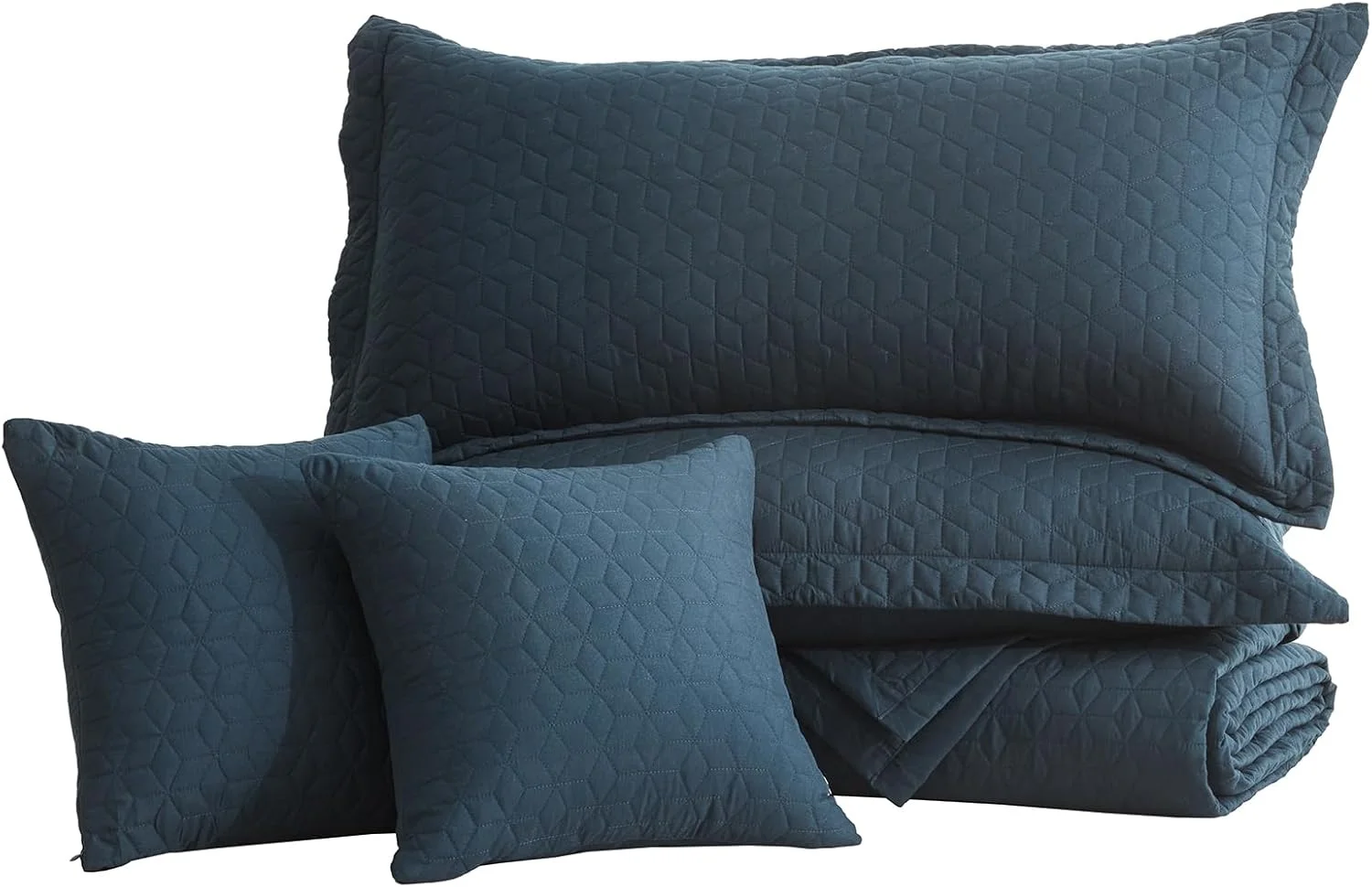 روتختی کینگ سایز بزرگ Blythease سرمه ای 325x305 فوق العاده عریض، طراحی مدرن و معاصر، روکش سبک وزن، دو رو، 5 تکه، 100% میکروفایبر، کینگ/کال کینگ، سرمه ای