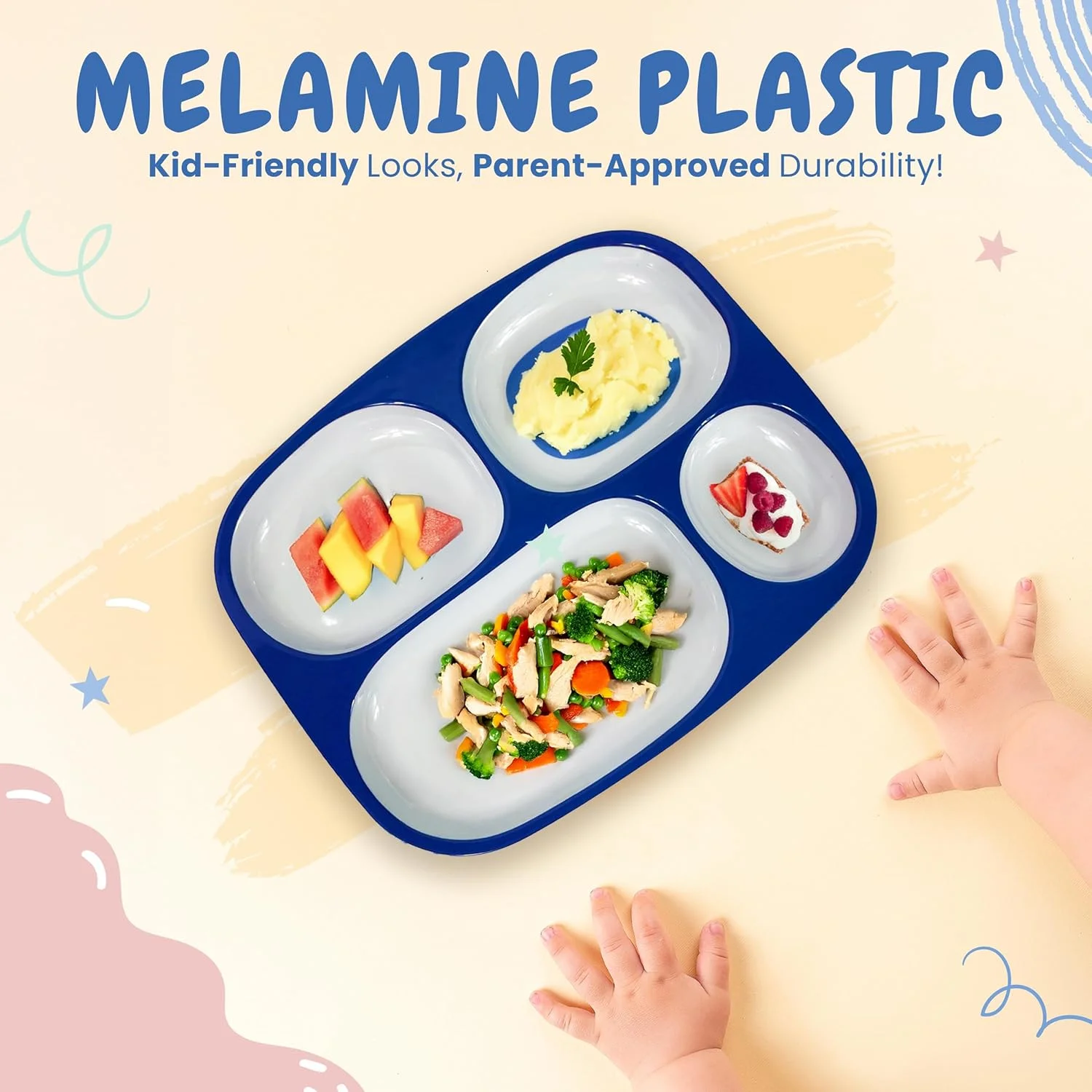 4E's Novelty 4 Melamine Dinner Plate for Kids Boys, Plastic Mealtime Divided Plates, Dinnerware Dishes Set For Picky Eaters, BPA Free, Construction, Dinosaur, Firefighter, Farm Animal 4E's Novelty 4 Melamine Dinner Plate for Kids Boys, Plastic Mealtime Divided Plates, Dinnerware Dishes Set For Picky Eaters, BPA Free, Construction, Dinosaur, Firefighter, Farm Animal