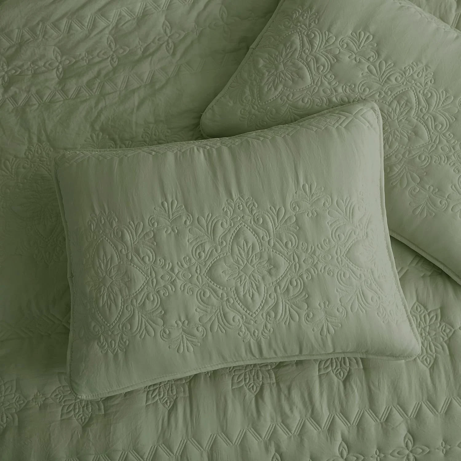 ست روتختی کینگ سایز سبز مریم گلی بوهمی با روبالشی، روتختی سبک وزن نرم بوهمی، روکش لحافی نازک لحافی طرح خانه روستایی برای تمام فصول، 3 تکه، 264x228 سانتی متر ست روتختی کینگ سایز سبز مریم گلی بوهمی با روبالشی، روتختی سبک وزن نرم بوهمی، روکش لحافی نازک لحافی طرح خانه روستایی برای تمام فصول، 3 تکه، 264x228 سانتی متر