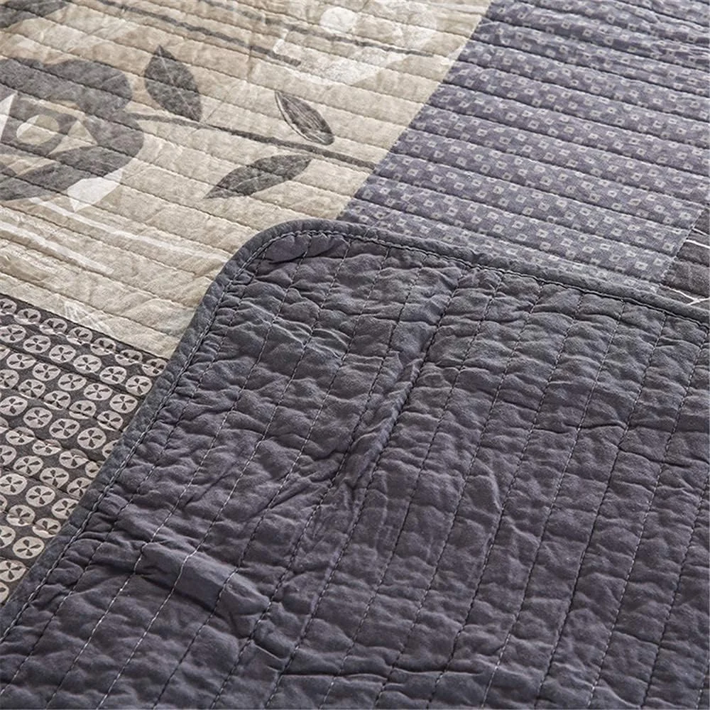 روتختی طرح قدیمی سه تکه، لحاف تکه دوزی شیک، رو تختی بزرگ مبل، روتختی پنبه ای پلی استر دو طرفه با روبالشی، -269*259 سانتی متر + 90*50 سانتی متر * 2