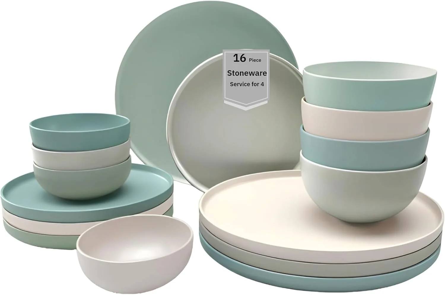 Rollo 16-Piece Artist's Blend Casual Stoneware Dinnerware Set (Service for 4)