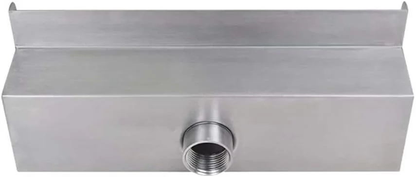 آبنمای استخر، آبنمای استخری آبشاری مستطیلی فولاد ضد زنگ نقره ای برای استخرهای روباز آبشارهای فضای باز، 30x15.7x14 سانتیمتر