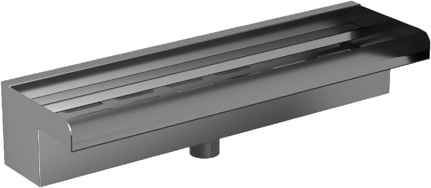 آبنمای استخر با خروجی آبشار، آبشار فولادی ضد زنگ 304 با اتصال دهنده، نازل آب برای باغ فضای باز، آبنمای ویلا، استخر محوطه سازی (500MM)