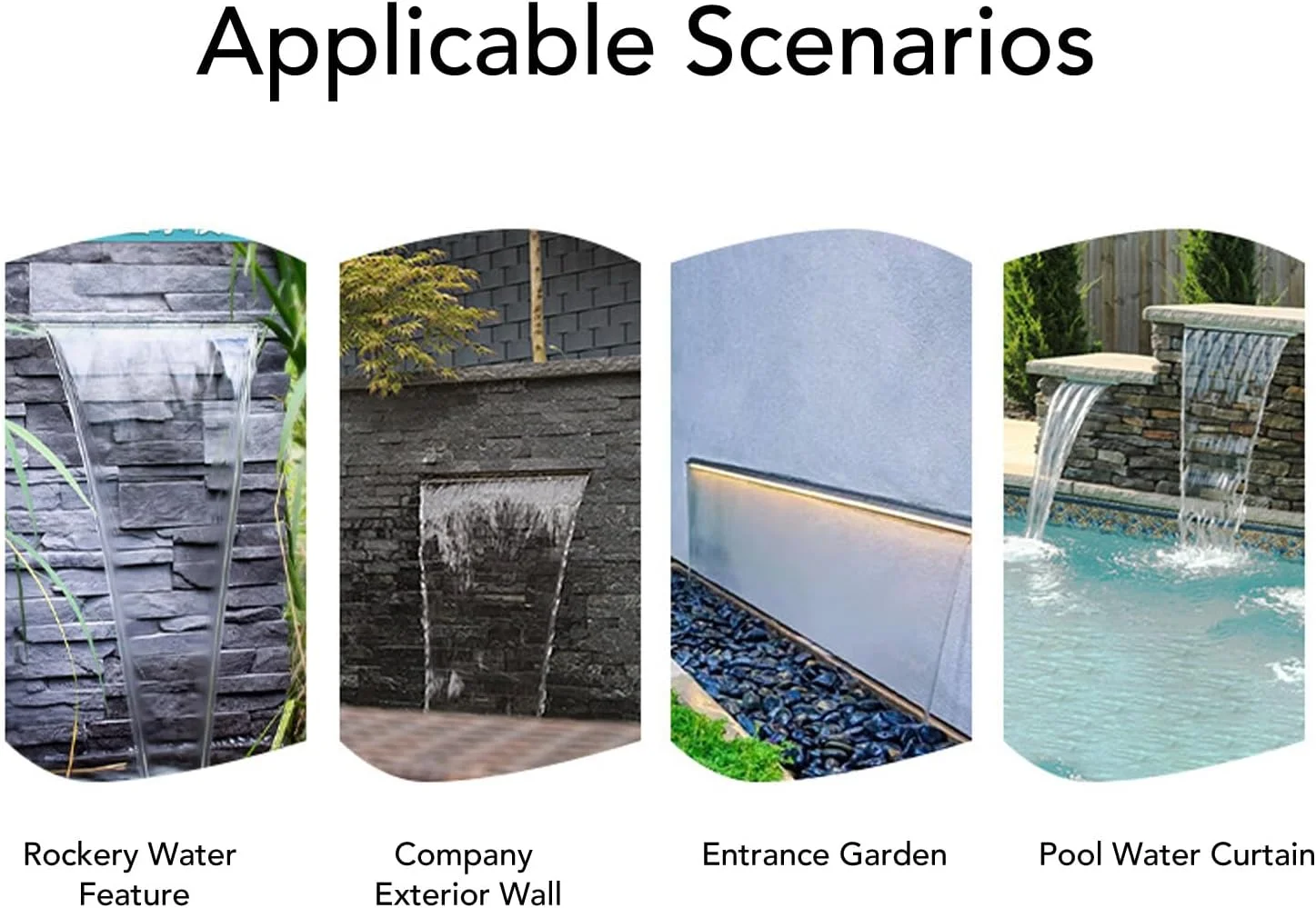 آبنمای استخر با خروجی آبشار، آبشار فولادی ضد زنگ 304 با اتصال دهنده، نازل آب برای باغ فضای باز، آبنمای ویلا، استخر محوطه سازی (500MM) آبنمای استخر با خروجی آبشار، آبشار فولادی ضد زنگ 304 با اتصال دهنده، نازل آب برای باغ فضای باز، آبنمای ویلا، استخر محوطه سازی (500MM)