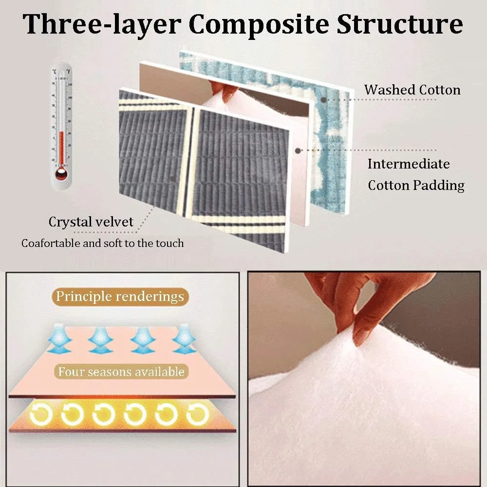 روتختی لحافی، پتو، رومیزی فلانل پنبه ای، ست 3 تکه رو تختی تک نفره و دو نفره چند منظوره، پتو مناسب تمام فصول، فوق العاده نرم و گرم، ملحفه با 2 روبالشی، خاکستری-150x200cm+50x70cmx2