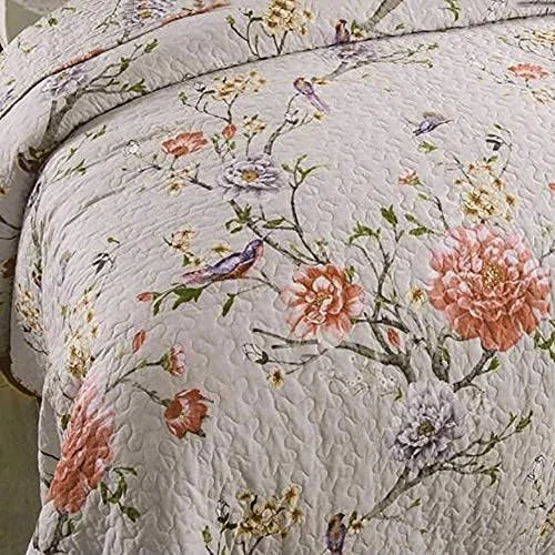 ست روتختی لحاف چاپی با کیفیت 3 تکه لحاف پنبه ای لحاف رو تختی سایز کینگ لحاف چند منظوره چهار فصل روکش تخت (230x250cm) با 2 روبالشی (50x70cmx2)، آبی2