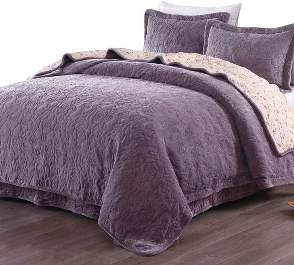 روتختی لحافی، پتو، رومیزی فلانل پنبه ای، ست 3 تکه رو تختی تک نفره و دو نفره چند منظوره، پتوی نرم و گرم مناسب تمام فصول به همراه 2 روبالشتی، خاکستری-150x200cm+50x70cmx2