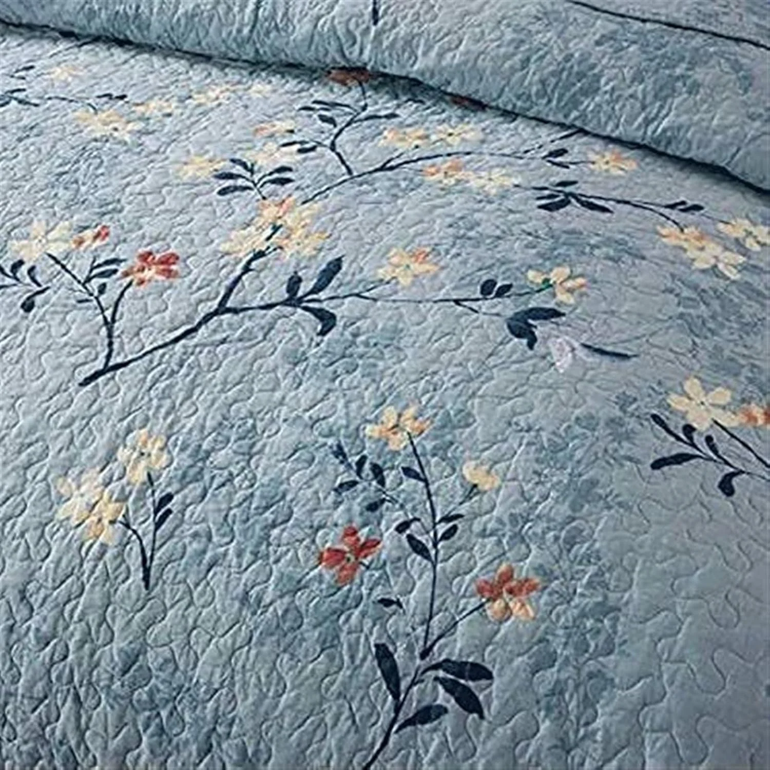 ست روتختی لحاف چاپی با کیفیت 3 تکه لحاف پنبه ای رو تختی سایز کینگ لحاف چند منظوره چهار فصل روکش تخت (230x250cm) با 2 روبالشی (50x70cmx2) (رنگ: آبی 1) (آبی 1)