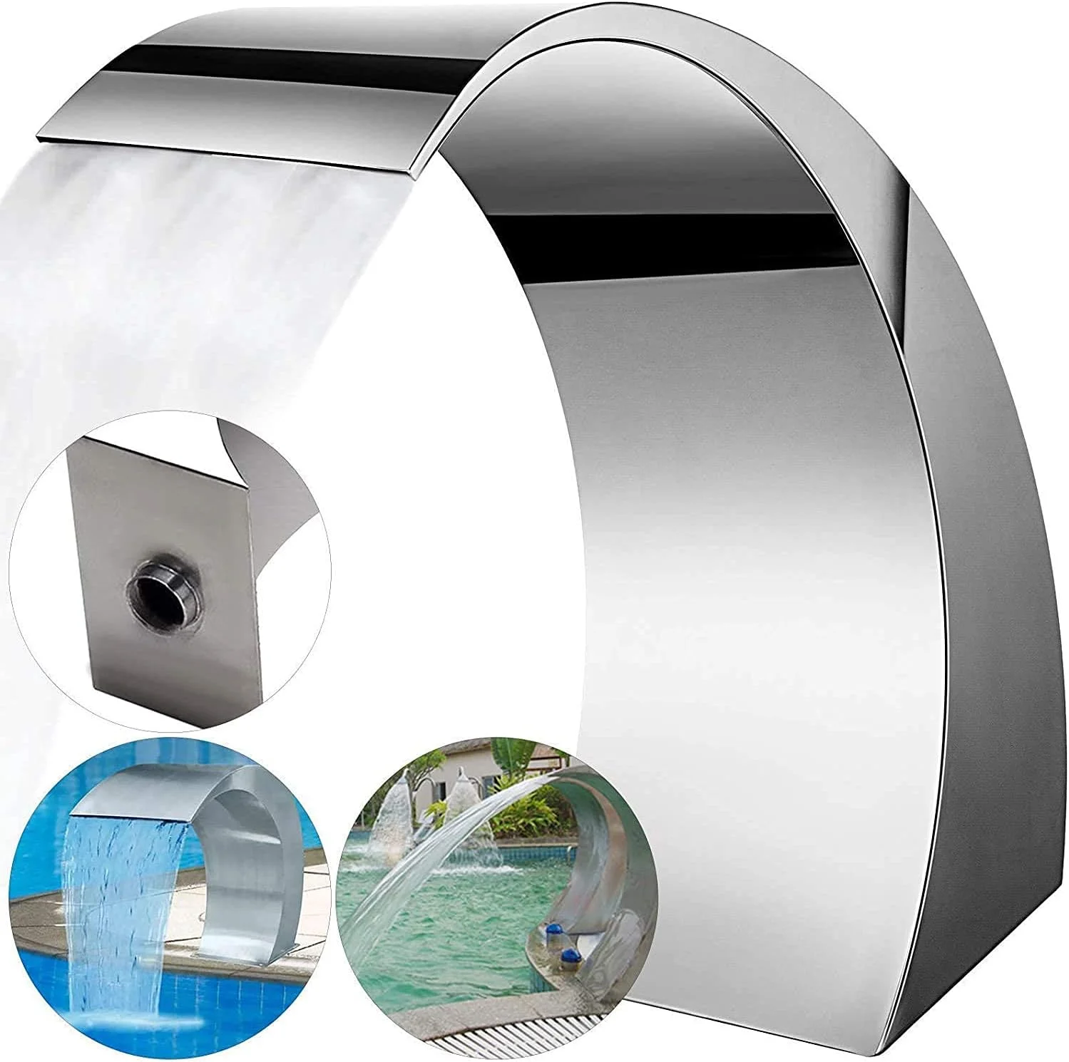 آبنمای استخر فواره استیل ضد زنگ برای استخرهای داخل زمینی، آبشارهای فضای باز باغ، هدیه باغ آبنمای استخر فواره استیل ضد زنگ برای استخرهای داخل زمینی، آبشارهای فضای باز باغ، هدیه باغ