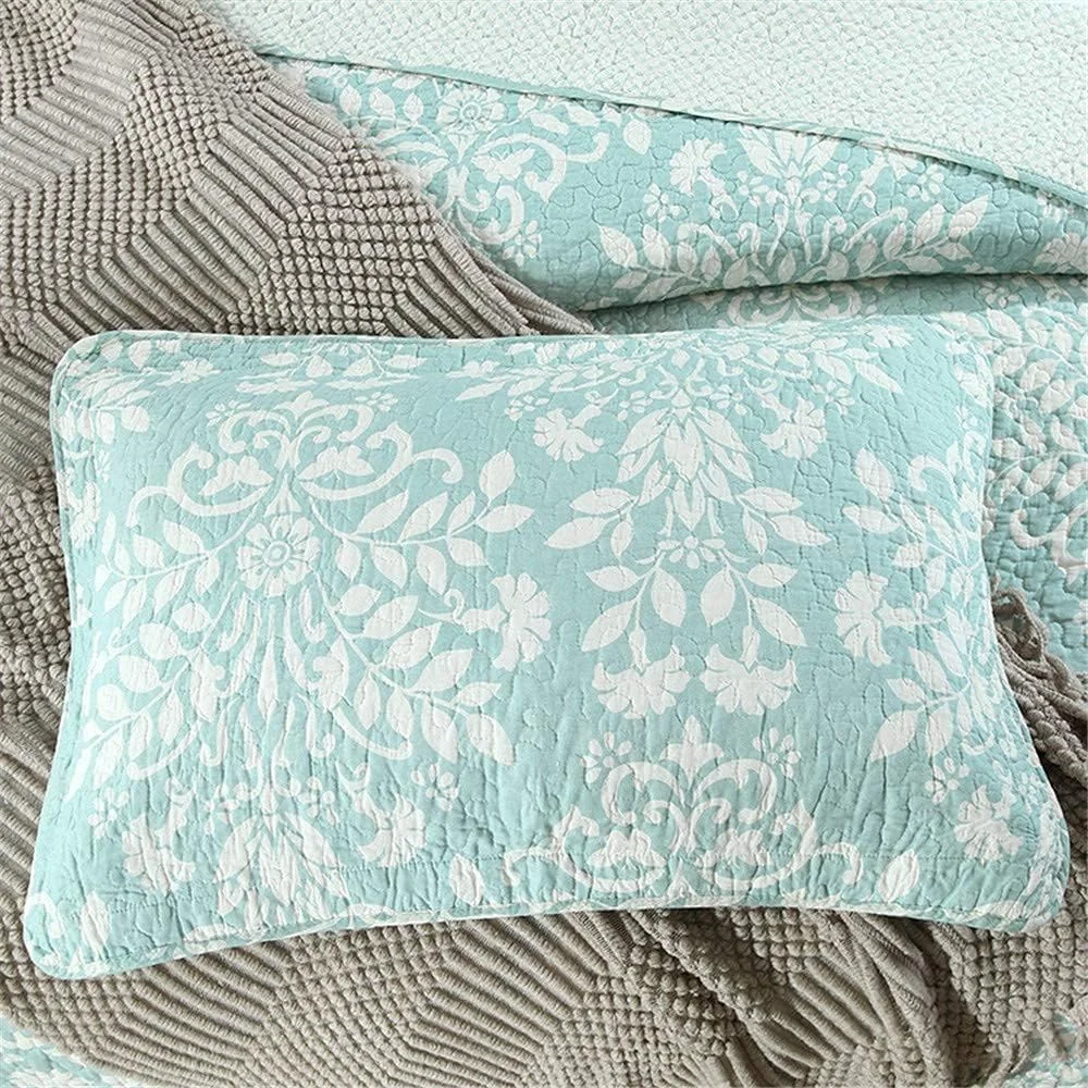 ست لحاف سه تکه سبز روشن سایز کامل/دو نفره به عنوان روتختی/روانداز/کاور تخت - سبک وزن، دو رو، تزئینی