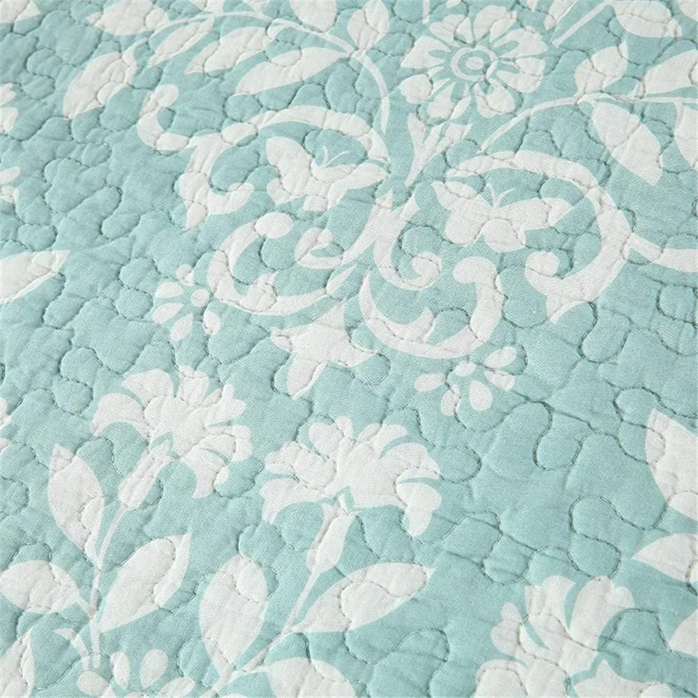 ست لحاف سه تکه سبز روشن سایز کامل/دو نفره به عنوان روتختی/روانداز/کاور تخت - سبک وزن، دو رو، تزئینی