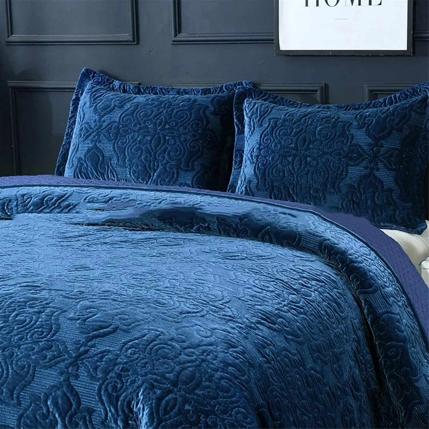 روتختی برجسته طرح دار دونفره/ست کینگ پلاس زمستانی طرح گل روتختی لحافی بزرگ رو تختی مبل برای دکور اتاق خواب رو تختی دو طرفه لحاف، آبی، 230 * 250 سانتی متر