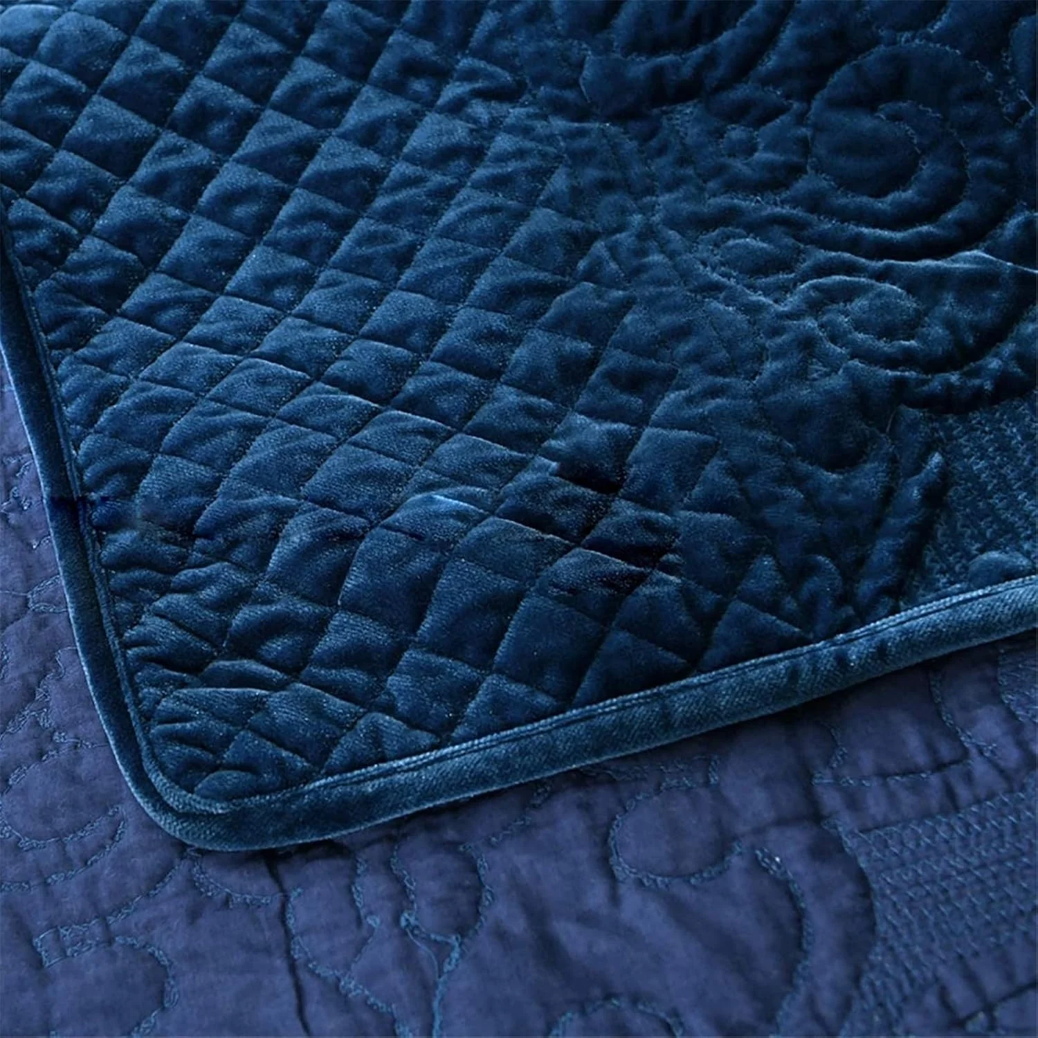 روتختی برجسته طرح دار دونفره/ست کینگ پلاس زمستانی طرح گل روتختی لحافی بزرگ رو تختی مبل برای دکور اتاق خواب رو تختی دو طرفه لحاف، آبی، 230 * 250 سانتی متر