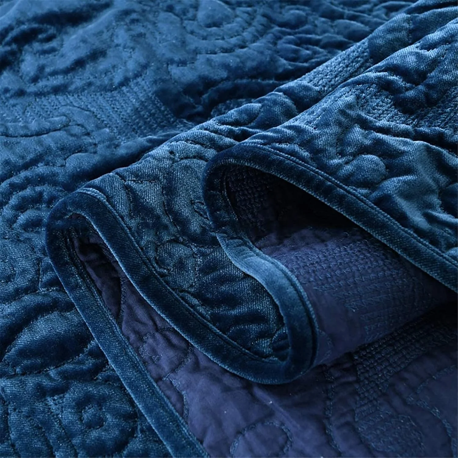 روتختی برجسته طرح دار دونفره/ست کینگ پلاس زمستانی طرح گل روتختی لحافی بزرگ رو تختی مبل برای دکور اتاق خواب رو تختی دو طرفه لحاف، آبی، 230 * 250 سانتی متر