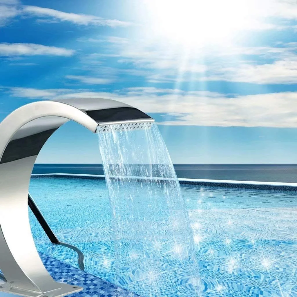 آبنمای استیل آبشاری مناسب باغ، استخر و حوضچه، آبشار برای استخرهای روباز و تزئینات فواره های بیرونی