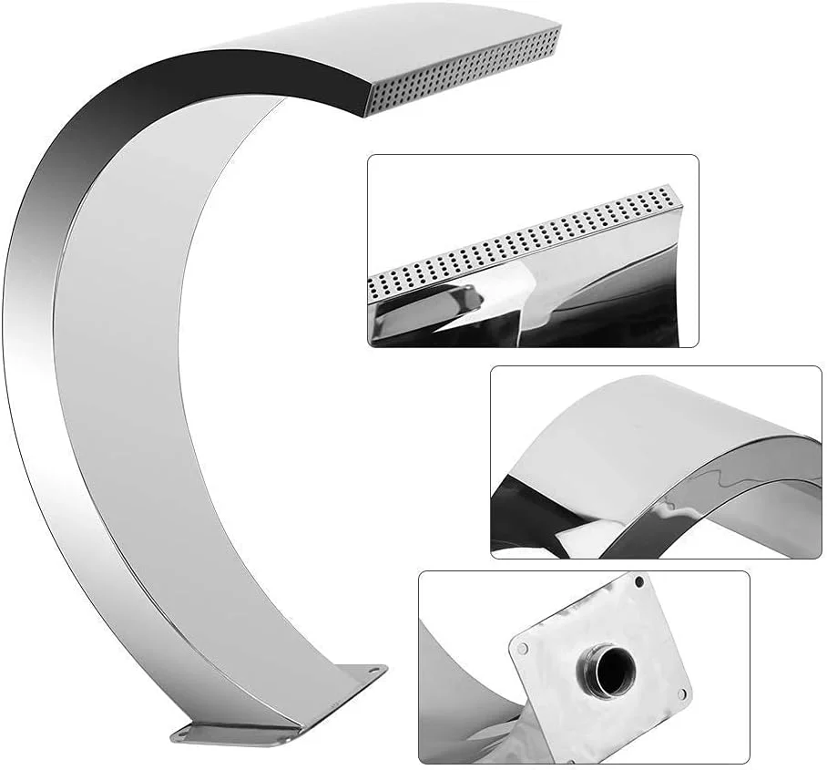آبنمای آبشاری استیل ضد زنگ، آبنمای استخر روباز، برای حوض ماهی باغ، استخر شنا، پرده آب استخر شنا