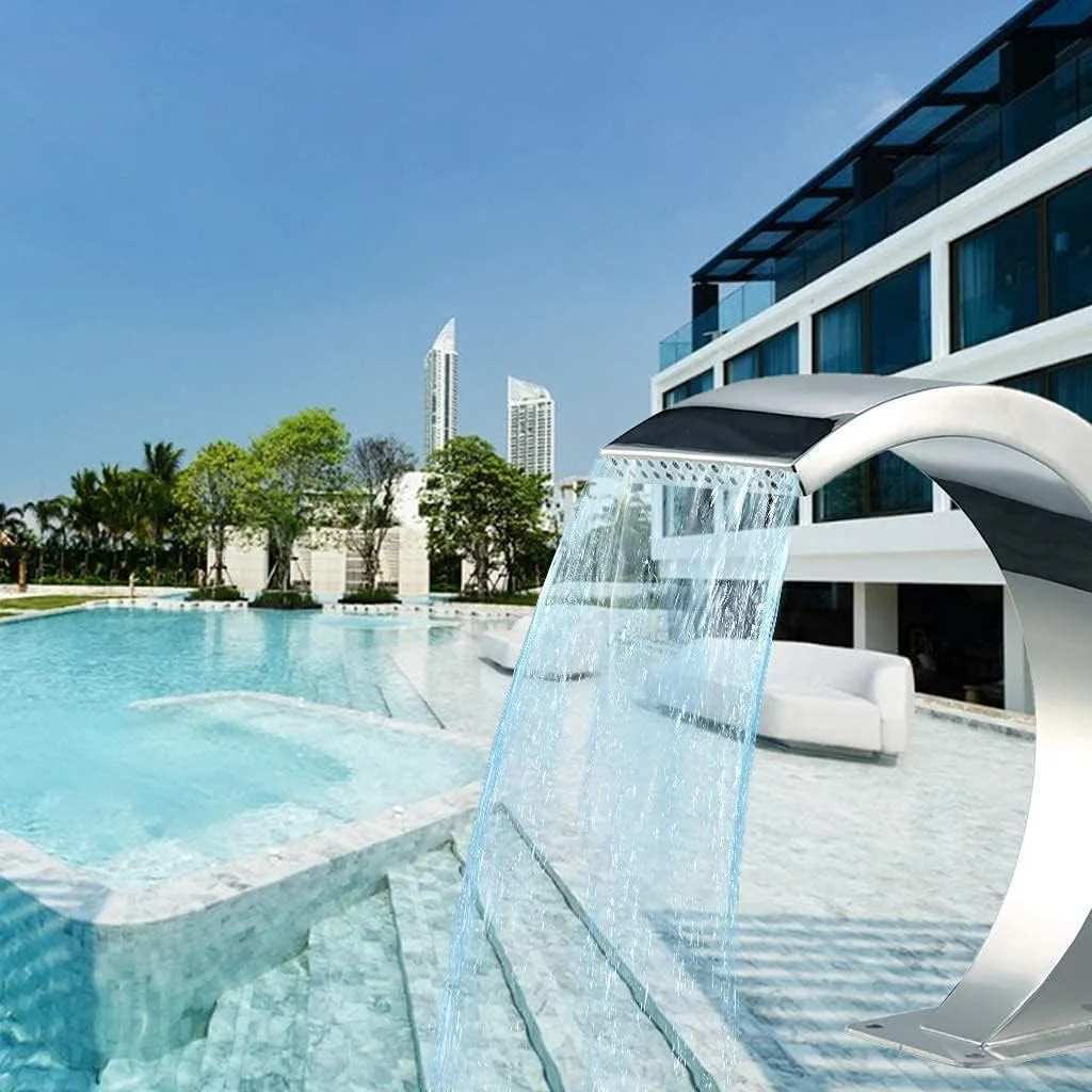 آبنمای آبشاری استیل ضد زنگ، آبنمای استخر روباز، برای حوضچه های ماهی باغ، استخر شنا، پرده آب استخر