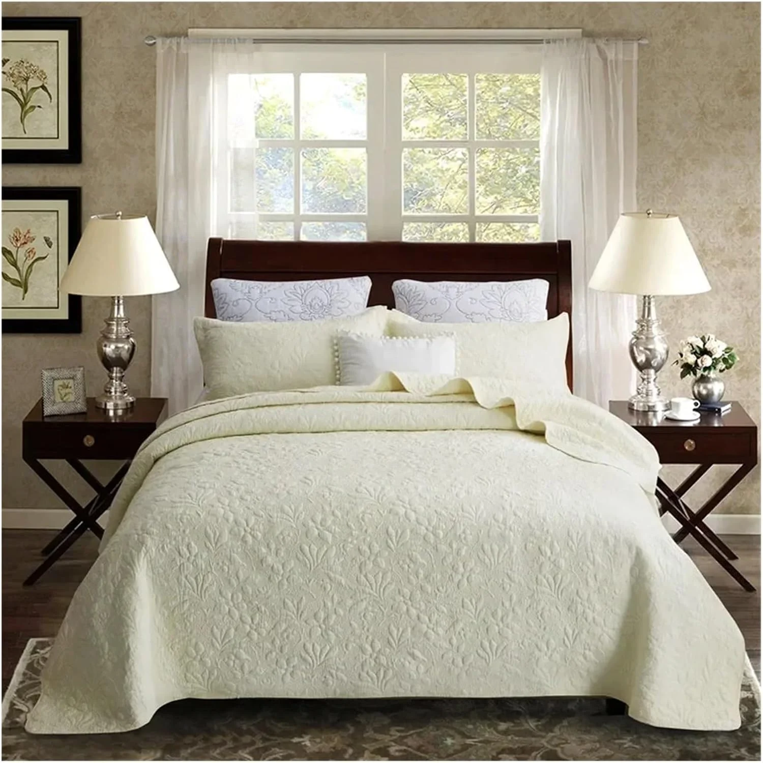 رو تختی پنبه ای سه تکه طرح چهارخانه لوکس، ست روتختی، ملحفه منزل، پتوی مبل، لحاف، روکش تختخواب یورو، روتختی دو نفره، سازگار با تخت و ست رختخواب