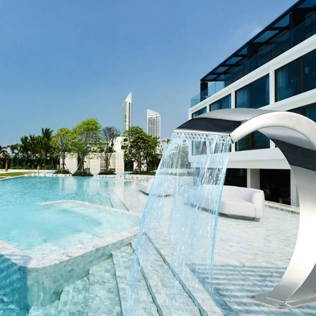 آبنمای آبشاری استیل DSFSDG، آبنمای استخر روباز، برای حوضچه های ماهی باغ، تزئین استخر شنا