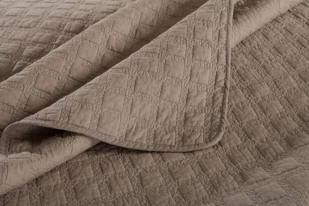 روتختی لحاف دوزی شده خاکستری سایز کینگ 230X250 سانتی متر، روانداز دو رو، ست لحاف پنبه ای، ست روتختی 3 تکه شامل روتختی + دو روبالشی، خاکستری-230X250CM