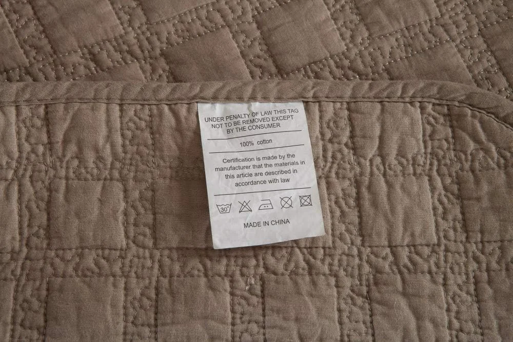 روتختی لحاف دوزی شده خاکستری سایز کینگ 230X250 سانتی متر، روانداز دو رو، ست لحاف پنبه ای، ست روتختی 3 تکه شامل روتختی + دو روبالشی، خاکستری-230X250CM