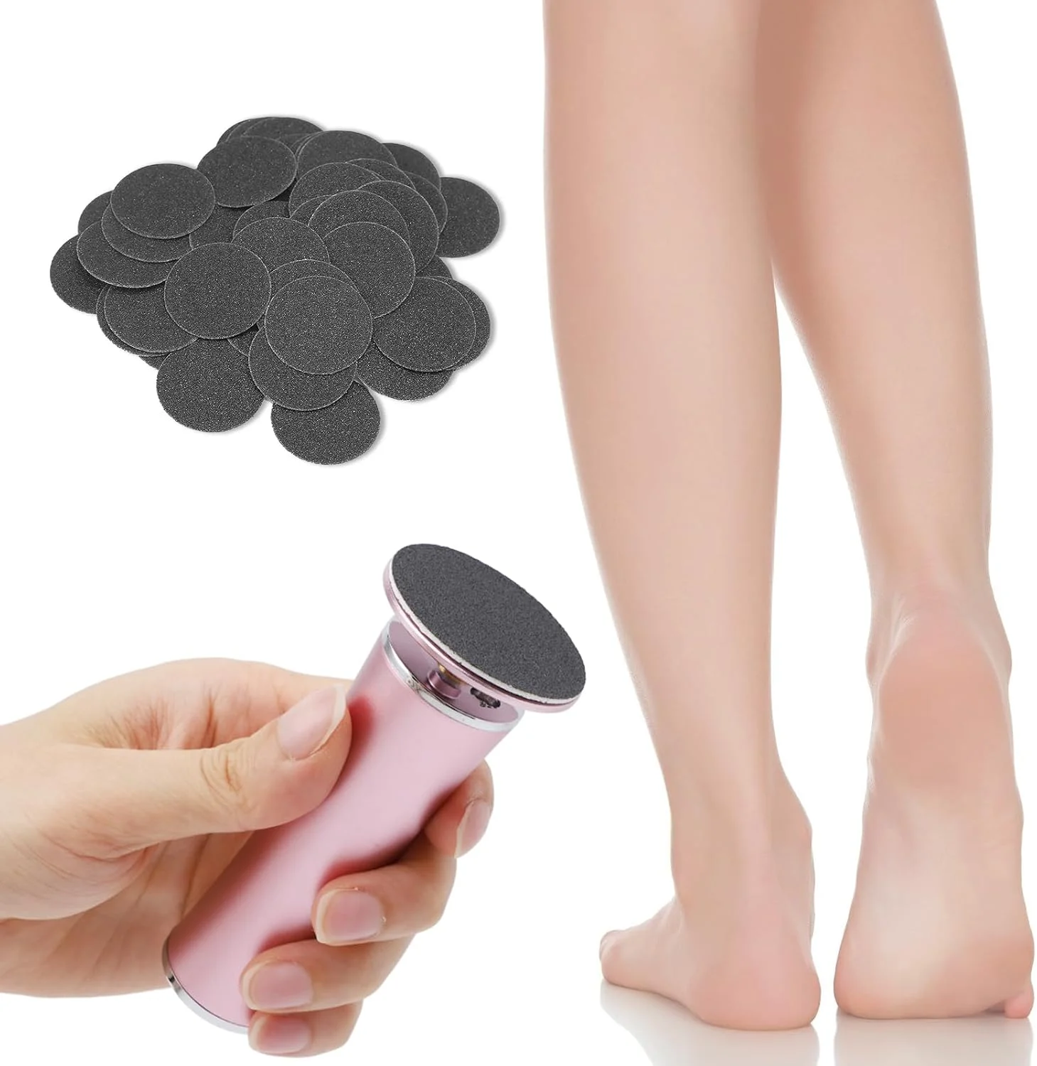 Rosvola Electric Foot Callus Remover, Adjustable Speed Electric Foot File with 60 Pcs Sandpapers, Professional Pedicure Tool for Men and Women (Pink) Rosvola Electric Foot Callus Remover, Adjustable Speed Electric Foot File with 60 Pcs Sandpapers, Professional Pedicure Tool for Men and Women (Pink)