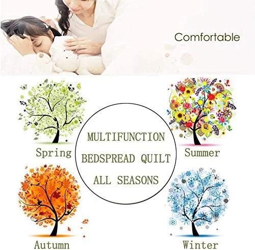 روتختی دو نفره لحافی با روکش تخت 230x250 سانتی متر، 100% پنبه، لحاف دوزی شده، ست ملحفه 3 تکه، پتوی تخت خواب برگشت پذیر، مناسب تمام فصول، ملحفه چند منظوره + 2 روبالشی 50x70 سانتی متر