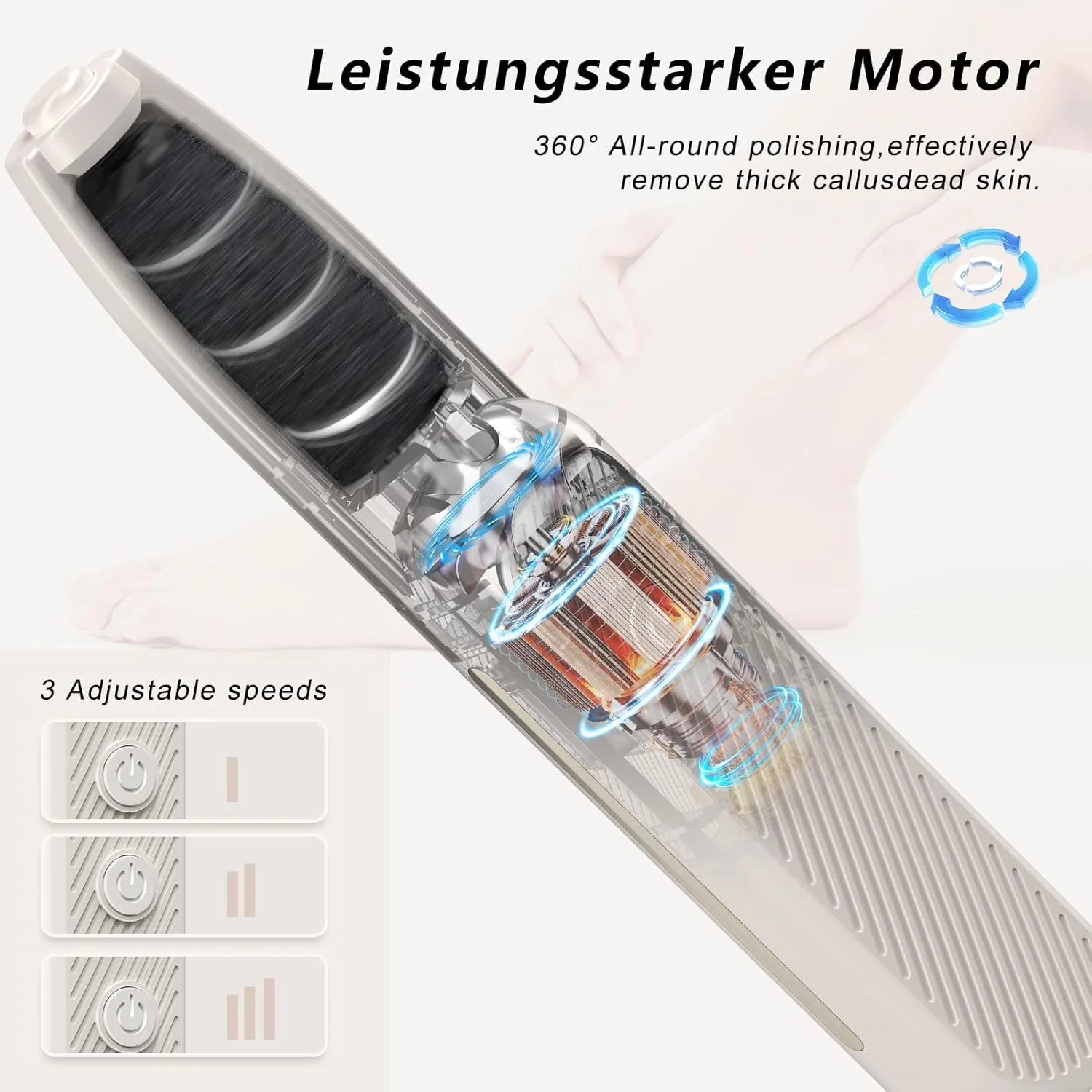 سوهان برقی پدیکور پا Robofun، ست پدیکور شارژی، سوهان برقی مراقبت از پا با 3 سرعت، 4 سری قابل تعویض، مناسب برای پاشنه های ترک خورده، میخچه و پینه سوهان برقی پدیکور پا Robofun، ست پدیکور شارژی، سوهان برقی مراقبت از پا با 3 سرعت، 4 سری قابل تعویض، مناسب برای پاشنه های ترک خورده، میخچه و پینه
