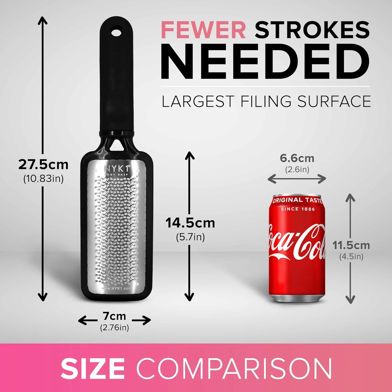 سوهان پا ضد زنگ با محفظه جمع آوری (سایز XL) NYK1 MEGAFILE سوهان پا برای از بین بردن پوست سفت برای استفاده مرطوب و خشک - خراشنده با کارایی بالا با دستگیره بافت دار برای کنترل ضد لغزش