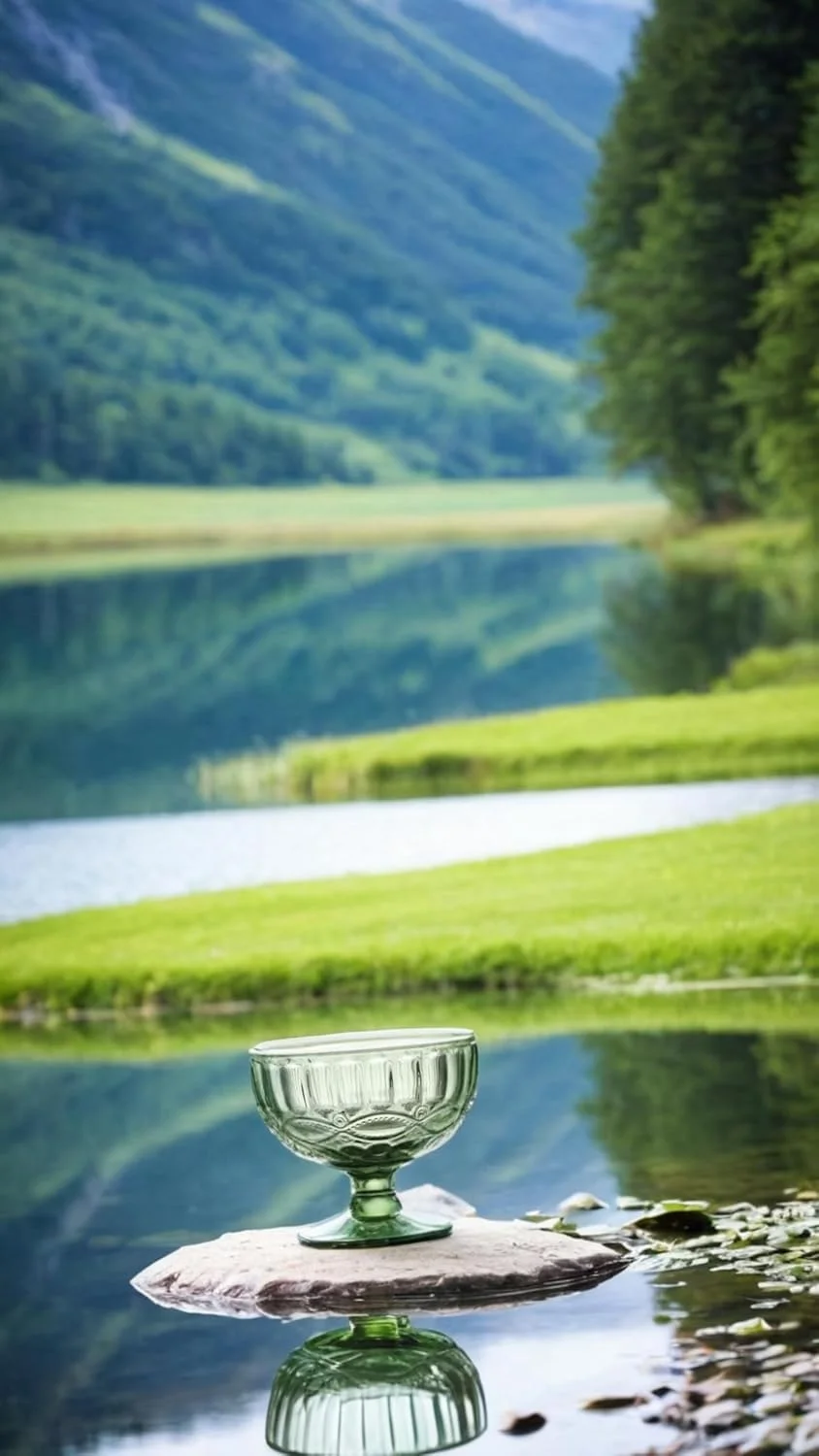 ست شیرین سون شامل 6 عدد کاسه بستنی/دسر شیشه ای سبز طرح دار قدیمی - 355 میلی لیتر ست شیرین سون شامل 6 عدد کاسه بستنی/دسر شیشه ای سبز طرح دار قدیمی - 355 میلی لیتر